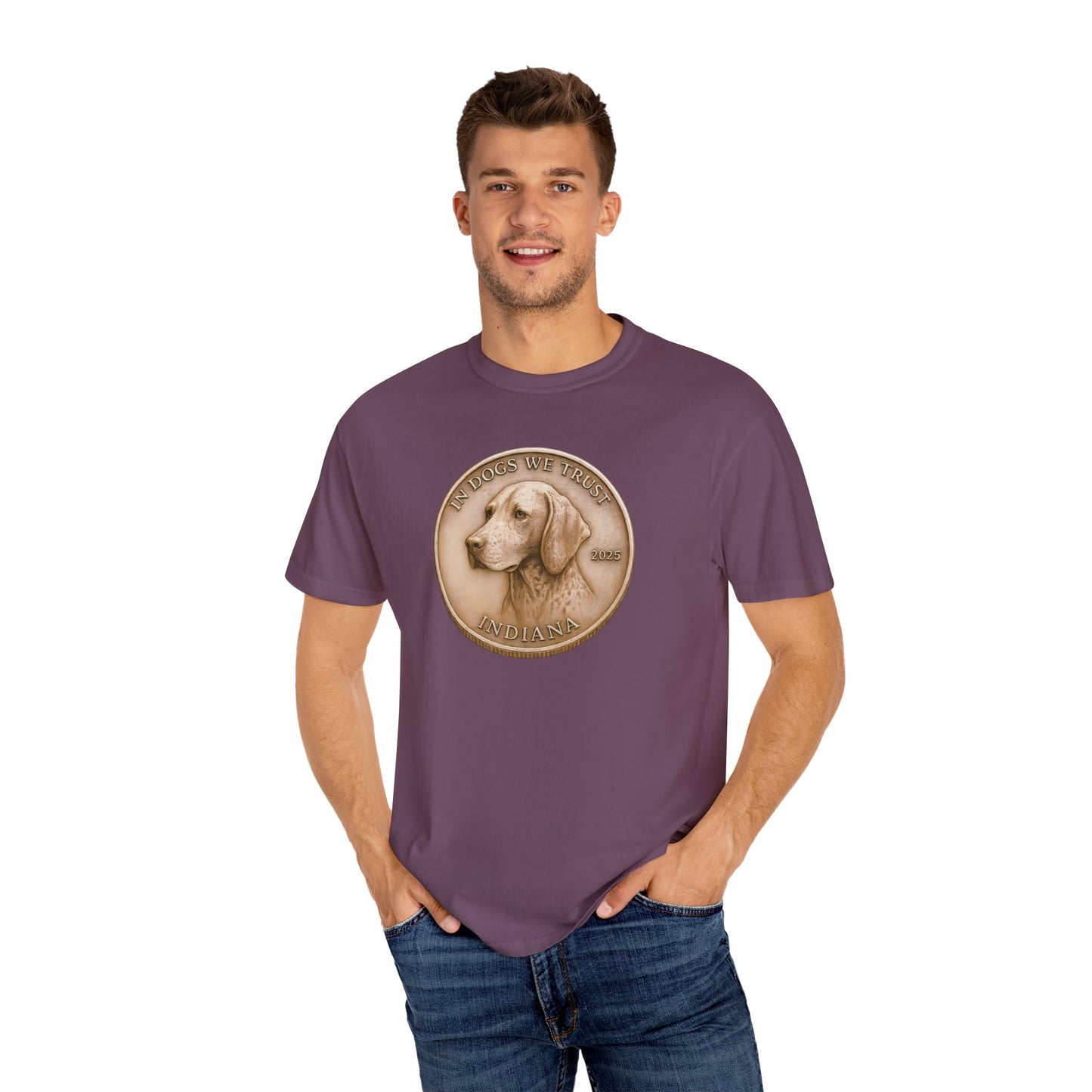 Indiana State Coin T-Shirt Collection - Proud Dog Breed Illustrations