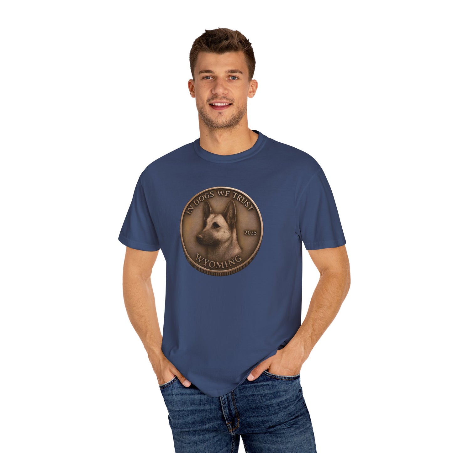 Wyoming State Coin T-Shirt Collection - Proud Dog Breed Illustrations