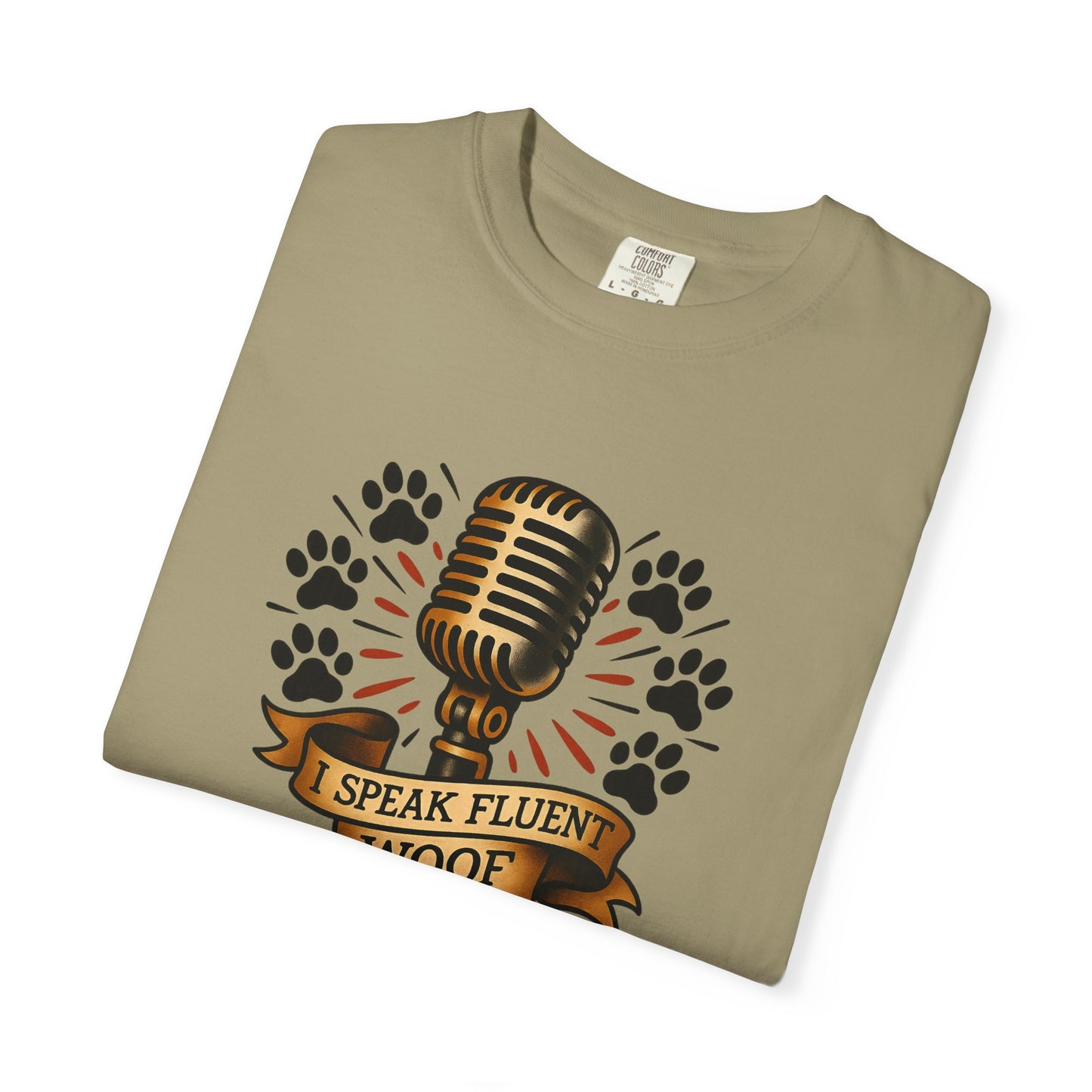 Fluent Woof T-Shirt - Funny Dog Lover Tee, Gift for Pet Owners, Casual Wear, Birthday Gift, Animal Lover Shirt