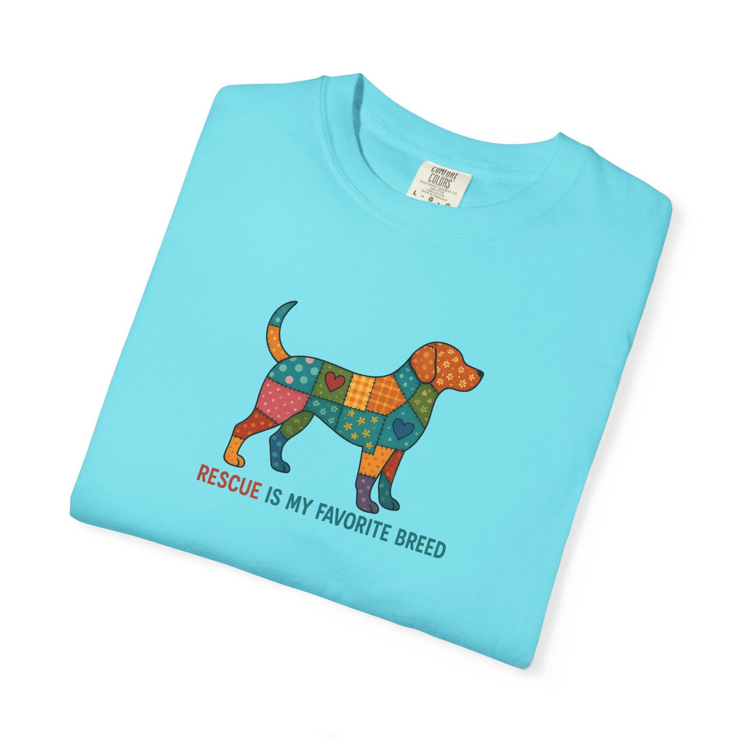 Colorful Dog Rescue T-Shirt, Gift for Dog Lovers, Adoption Awareness Tee, Casual Wear for Animal Lovers, Eco-Friendly Fashion