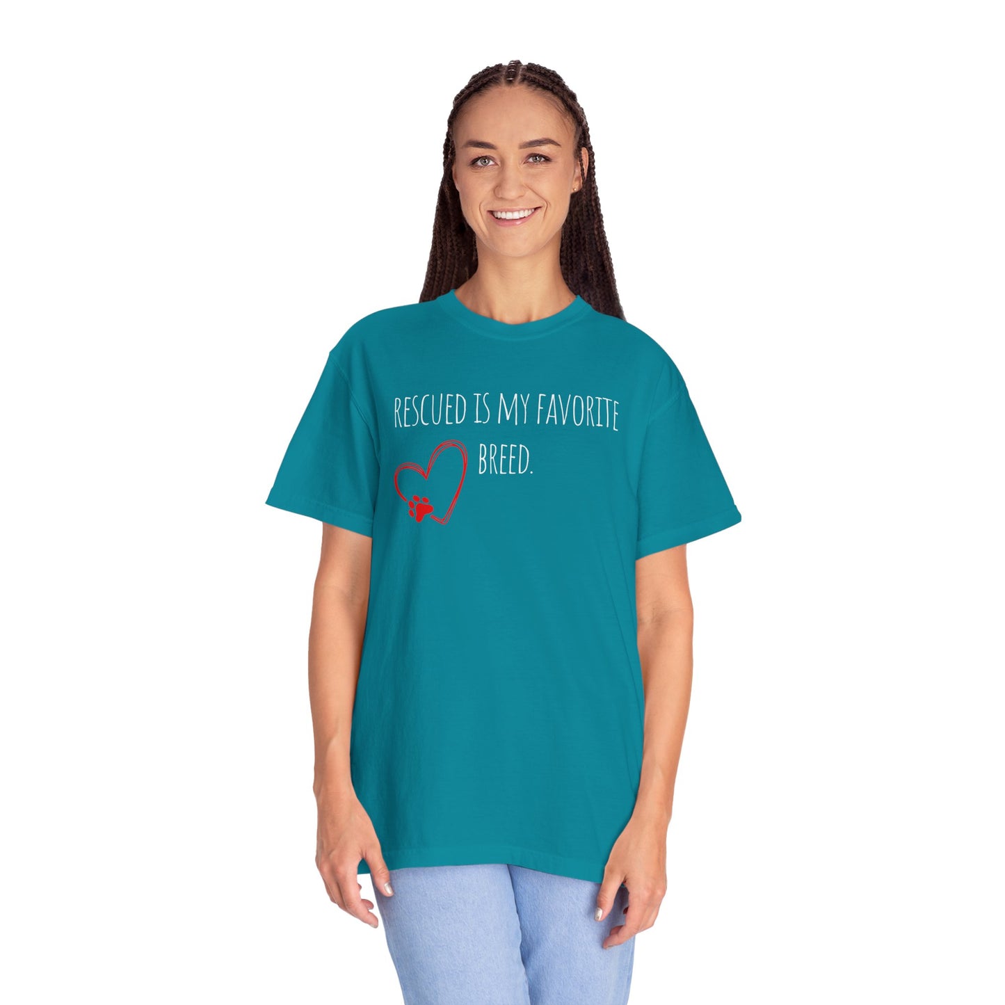 Unisex T-Shirt - "Rescued is My Favorite Breed" - Perfect for Dog Lovers