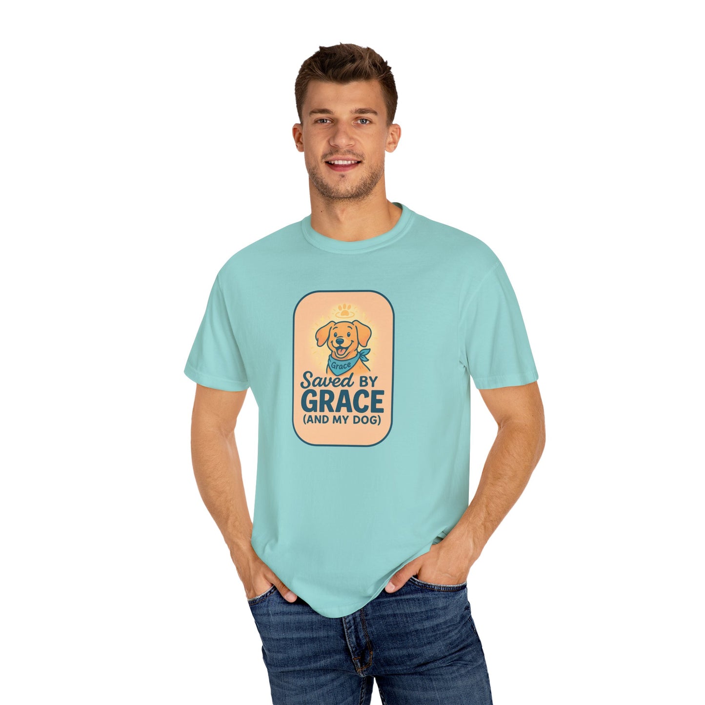 Dog Lover's Saved by Grace T-Shirt, Pet Lover Gift, Casual Tee, Birthday, Dog Adoption, Unisex Fashion, Cute Animal Shirt