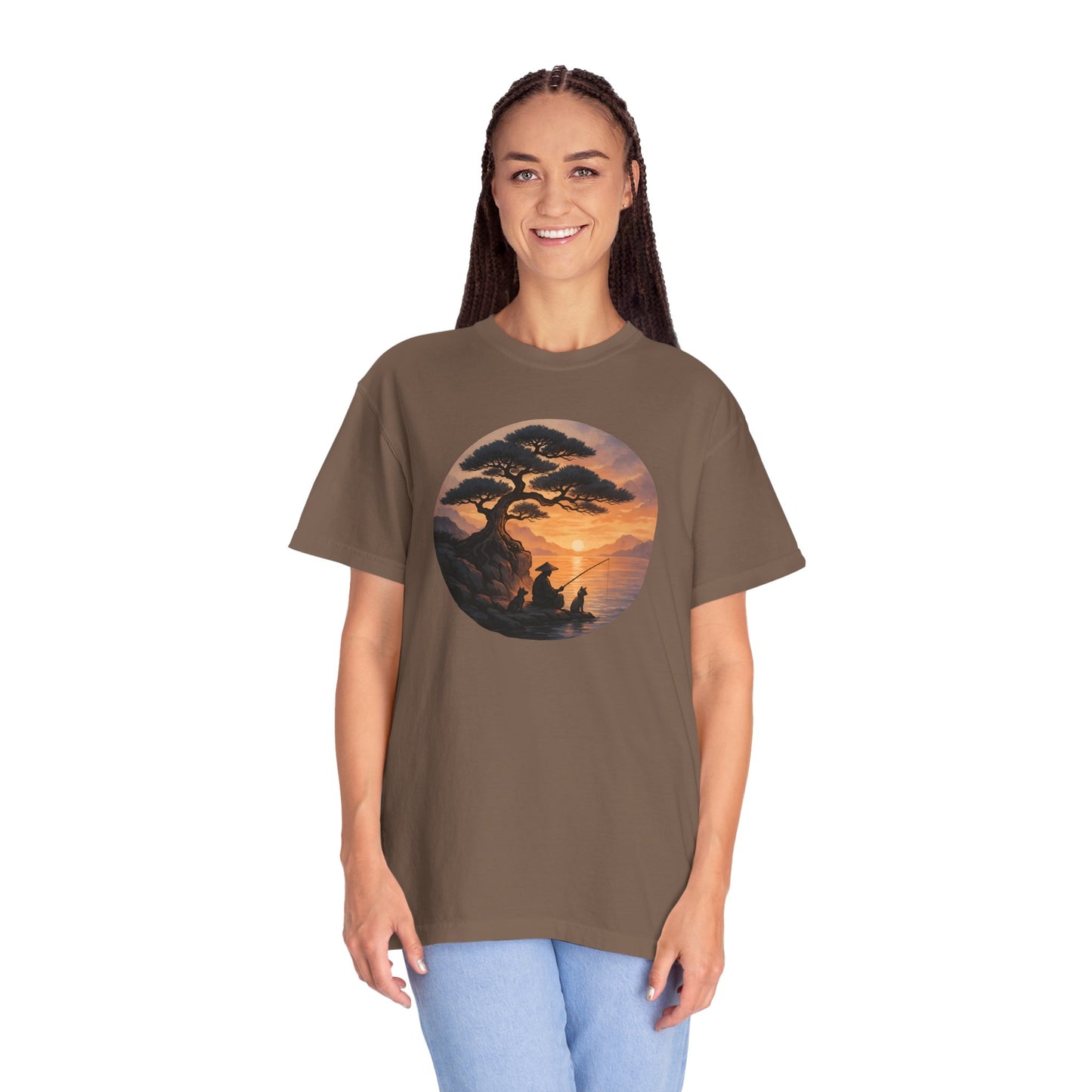 Vintage Sunset Fisherman Unisex T-shirt
