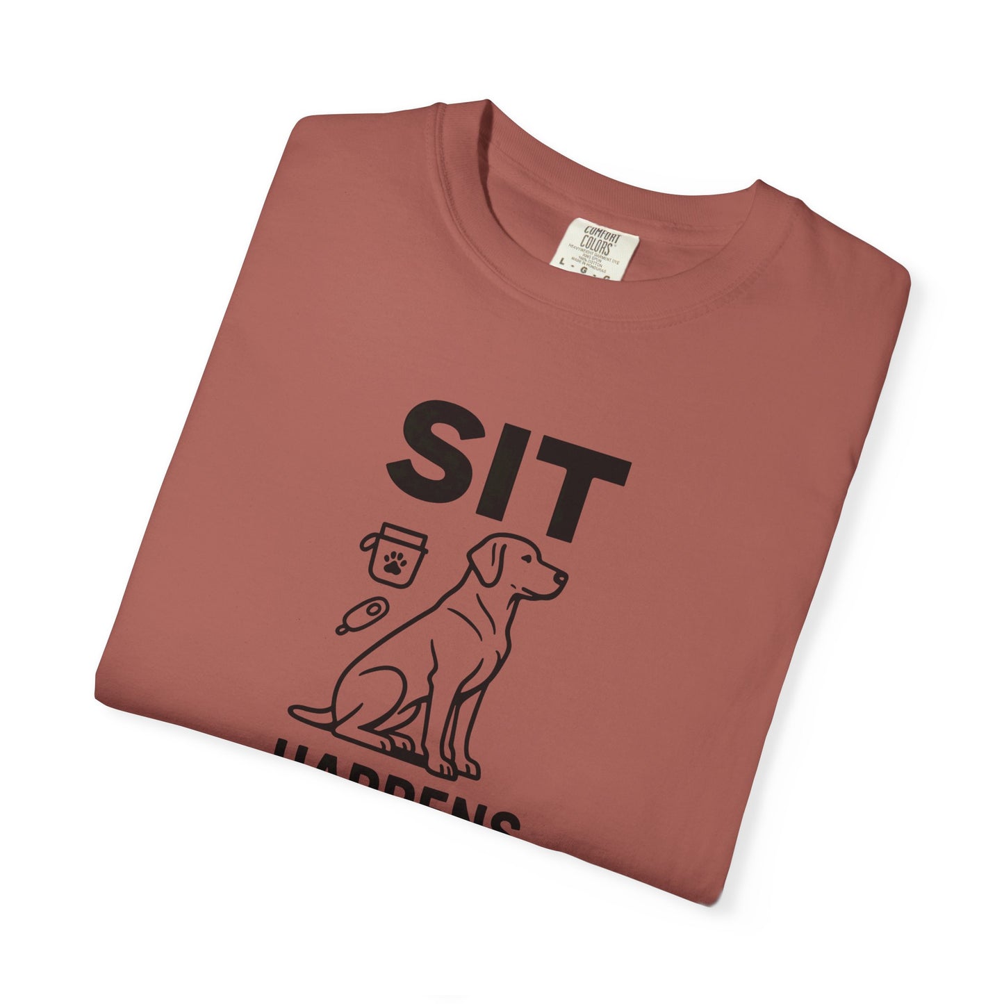 Dog Lovers Unisex T-Shirt - 'Sit Happens' Graphic Tee, Gift for Dog Owners, Pet Lovers, Casual Wear, Funny Dog Shirt