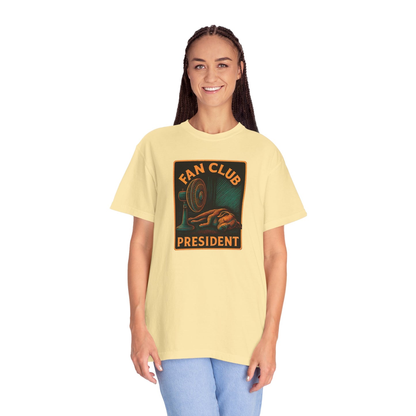 Fan Club President Unisex T-shirt, Garment-Dyed Tee, Unique Gift, Club Member Apparel, Casual Wear, Fan Merchandise