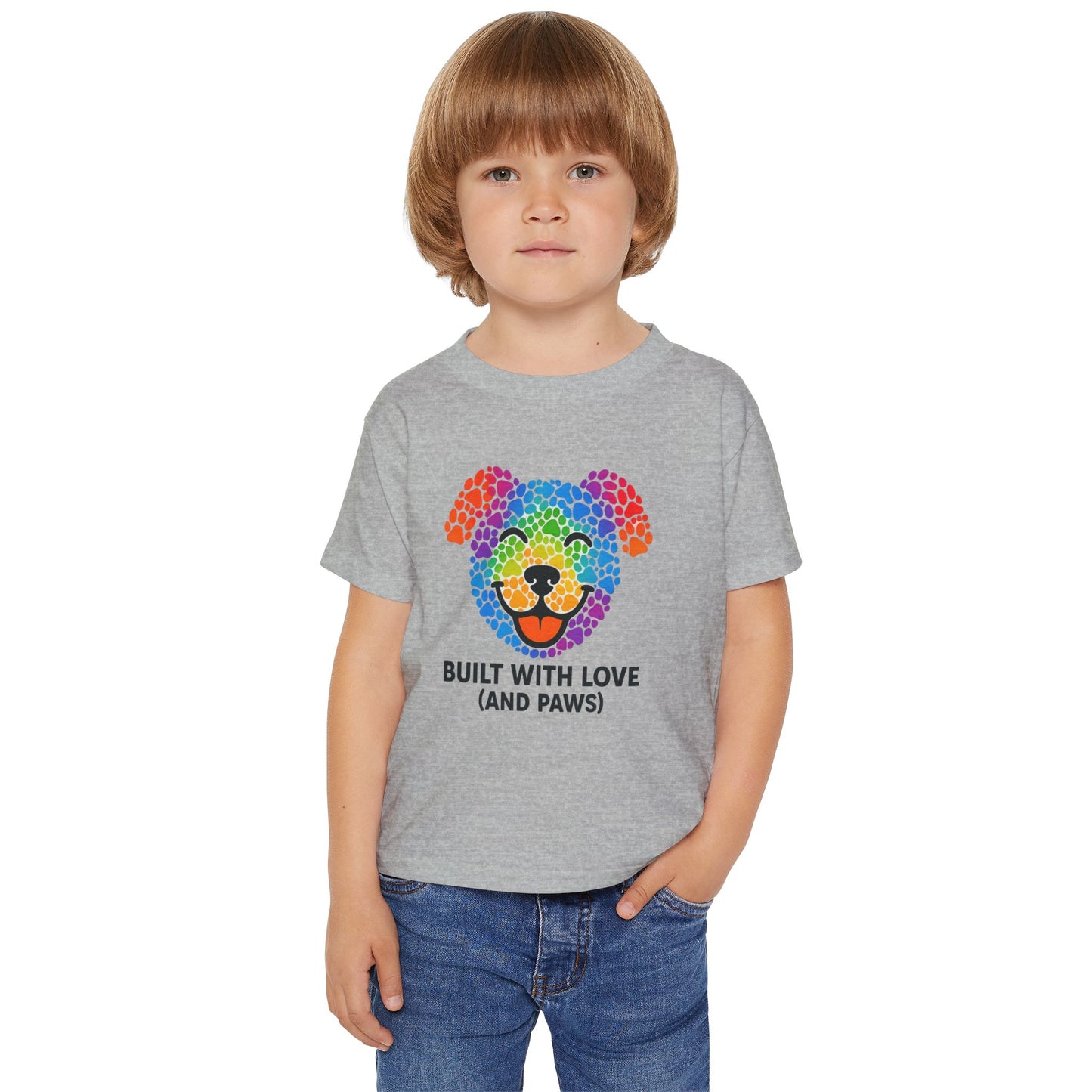 Built with Love and Paws Toddler T-Shirt | Adorable Pet Apparel, Gifts for Dog Lovers, Kids' Summer Fashion, Birthday Gift, Cute Animal Tee