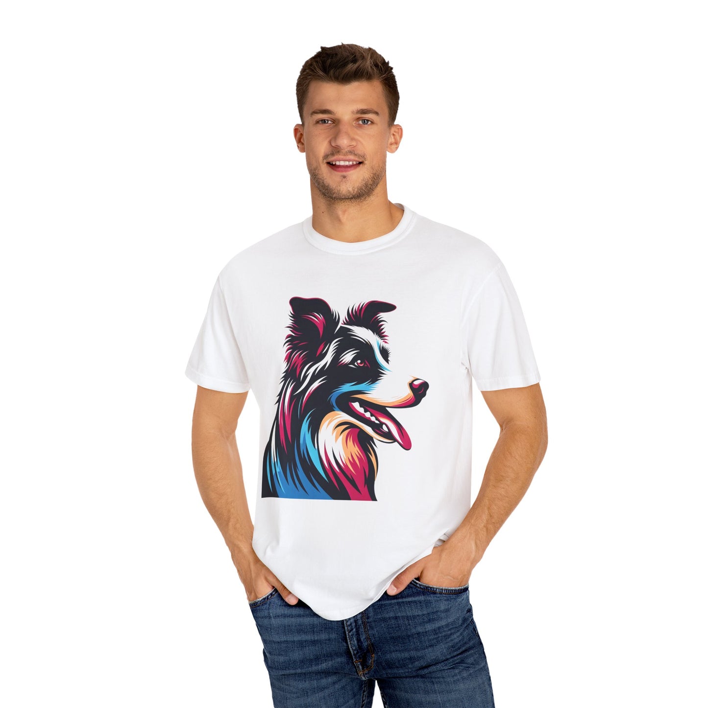Brain & Beauty – Colorful Border Collie Tee