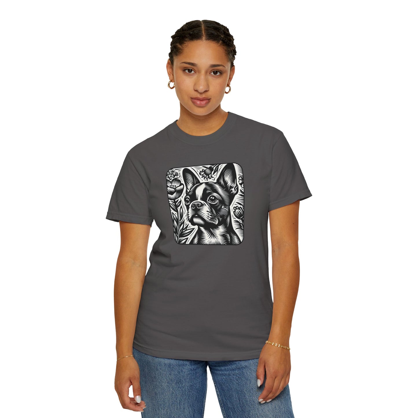 Vintage French Bulldog T-Shirt - Unisex Garment-Dyed Tee