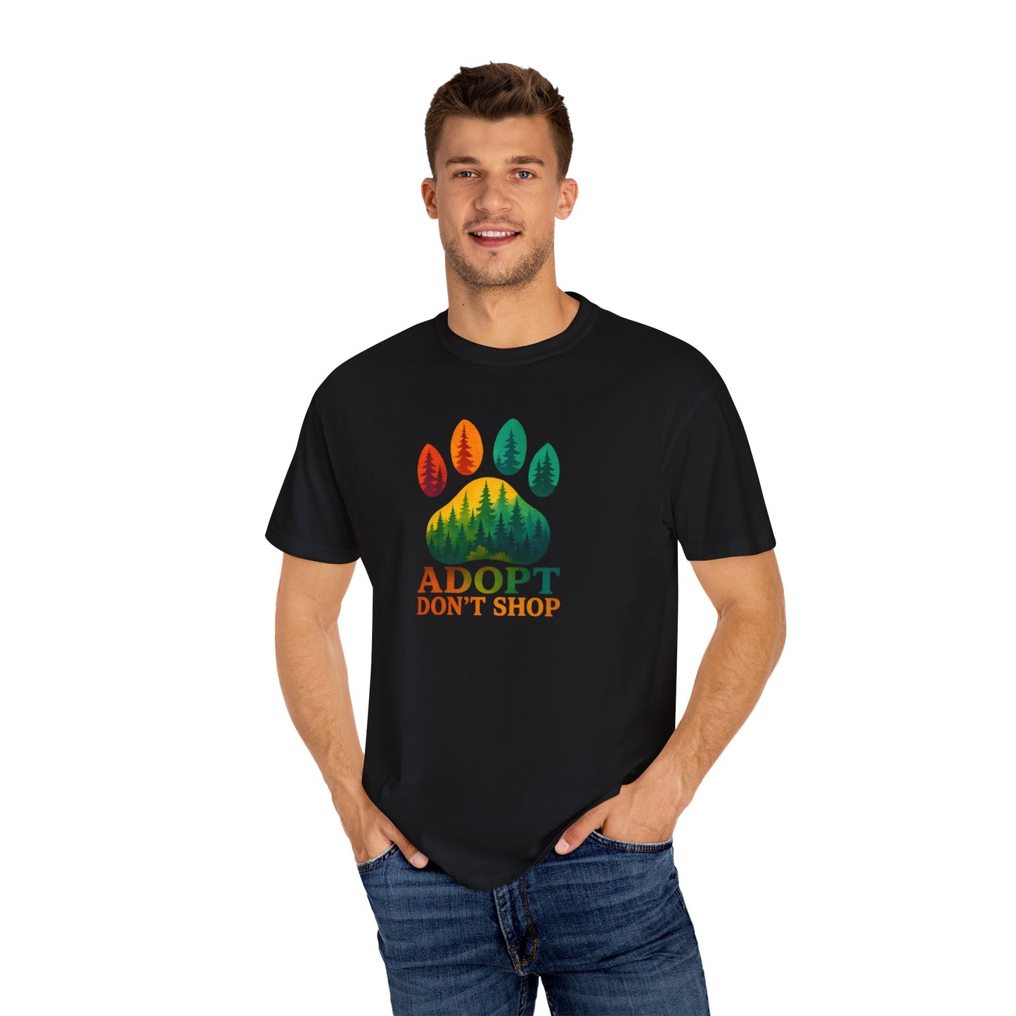 Adopt Don't Shop Unisex T-Shirt, Nature Lover Tee, Pet Adoption Apparel, Eco-Friendly Gift, Animal Lover Shirt