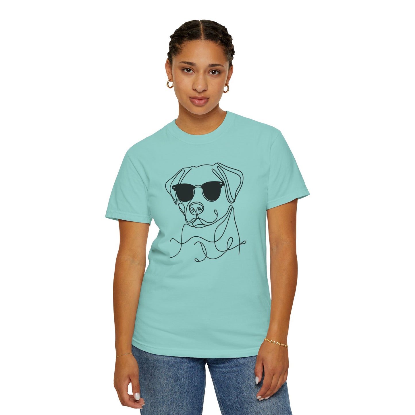 Cool Dog Line Art T-Shirt, Pet Lover Gift, Unisex Tee, Animal Lover Shirt, Casual Wear, Dog Mom Gift, Birthday Present, Dog Themed Apparel
