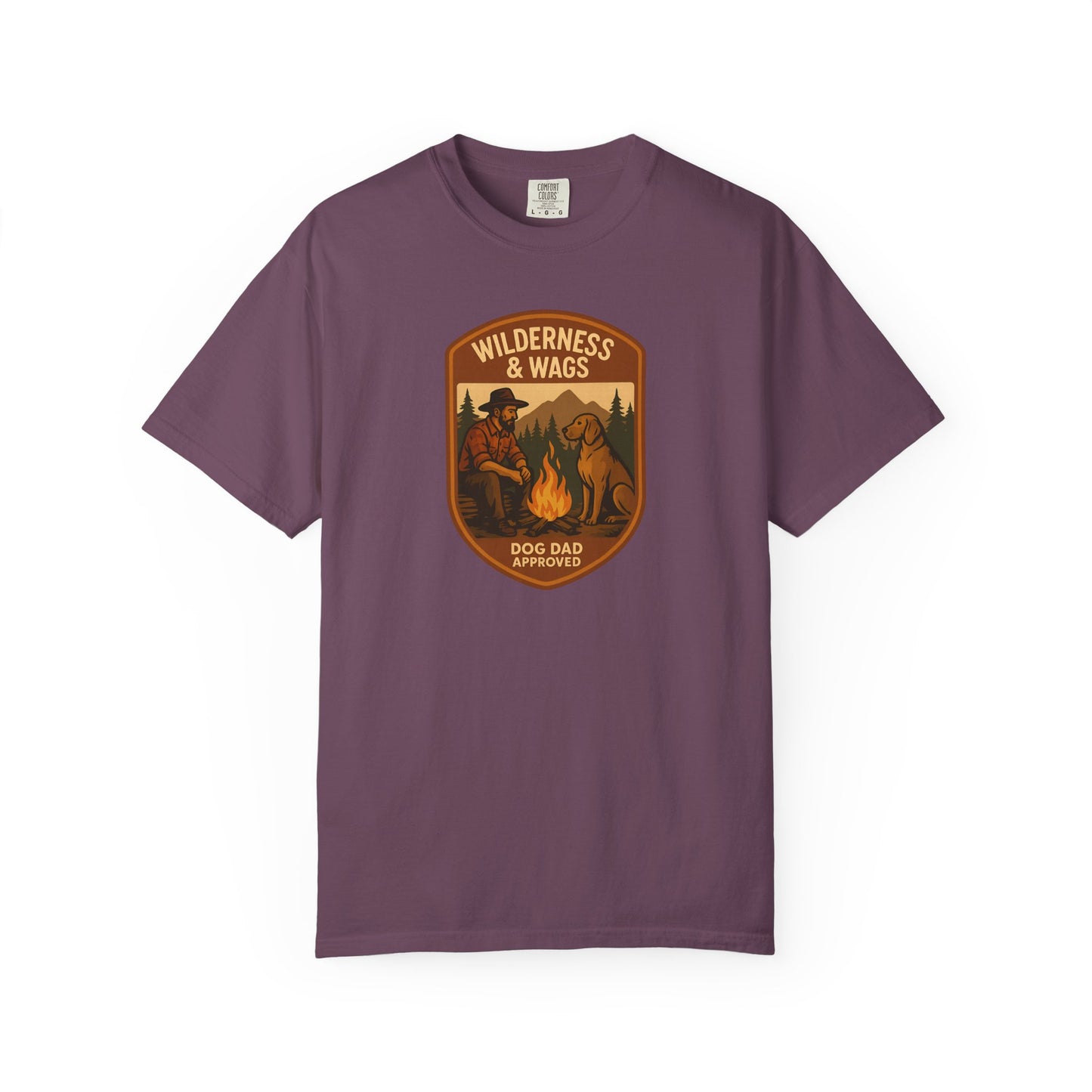 Wilderness & Wags Dog Dad Unisex T-Shirt, Dog Lover Gift, Camping Tee, Father’s Day Apparel, Nature-Inspired Shirt