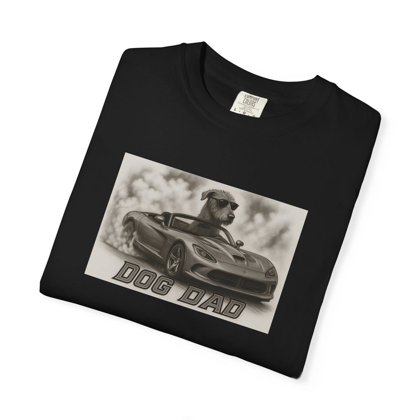 Dog Dad - Irish Wolfhound - Cool Dogs in Cool Cars T-Shirt Collection | Funny Dog Lover Apparel for Men