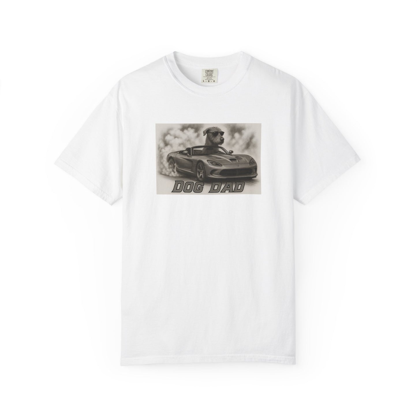 Dog Dad - Irish Wolfhound - Cool Dogs in Cool Cars T-Shirt Collection | Funny Dog Lover Apparel for Men