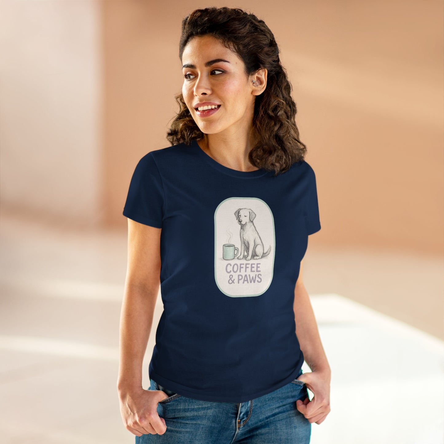 Copy of Coffee & Paws Women's Tee - Cozy Cotton Shirt for Pet Lovers, Casual Wear, Gift for Dog Owners, Dog Mom Merchandise, Animal Lover Tee