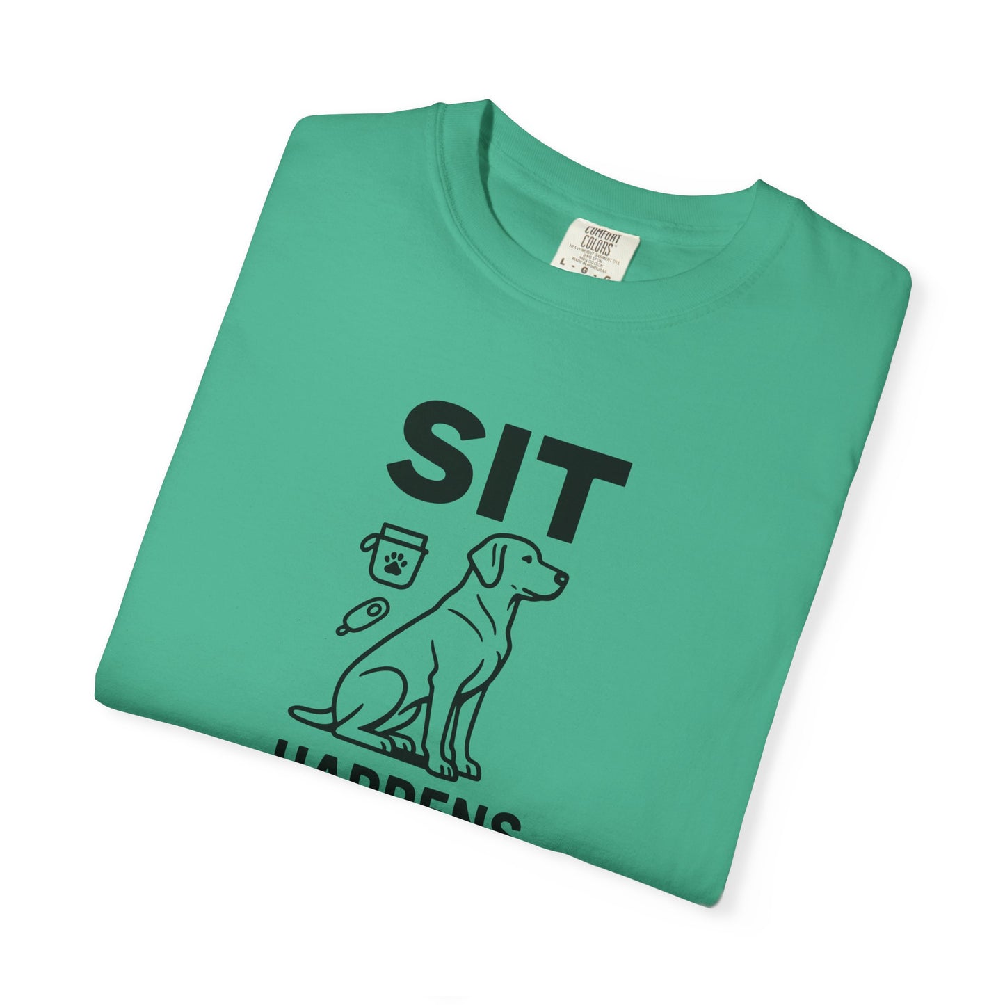 Dog Lovers Unisex T-Shirt - 'Sit Happens' Graphic Tee, Gift for Dog Owners, Pet Lovers, Casual Wear, Funny Dog Shirt