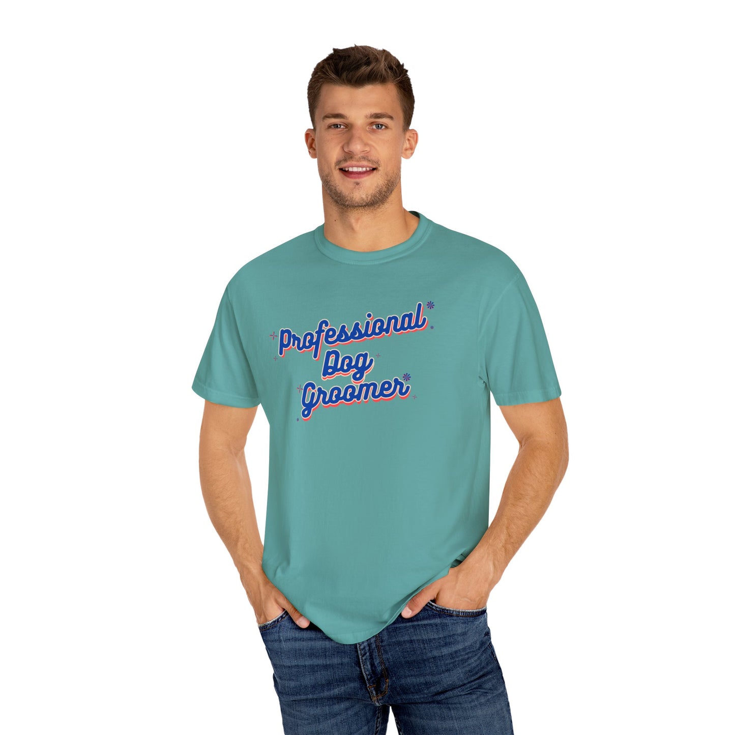 Professional Dog Groomer T-Shirt - Unisex Garment-Dyed Tee for Dog Lovers and Groomers