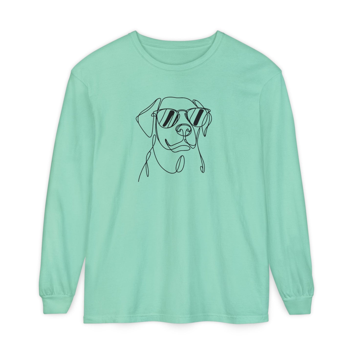 Cool Dog Long Sleeve T-Shirt | Unisex Garment-Dyed Tee