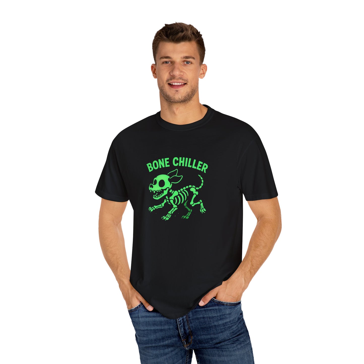 Bone Chiller Graphic Tee, Unisex T-Shirt, Halloween Shirt, Dog Lover Gift, Spooky Season Apparel