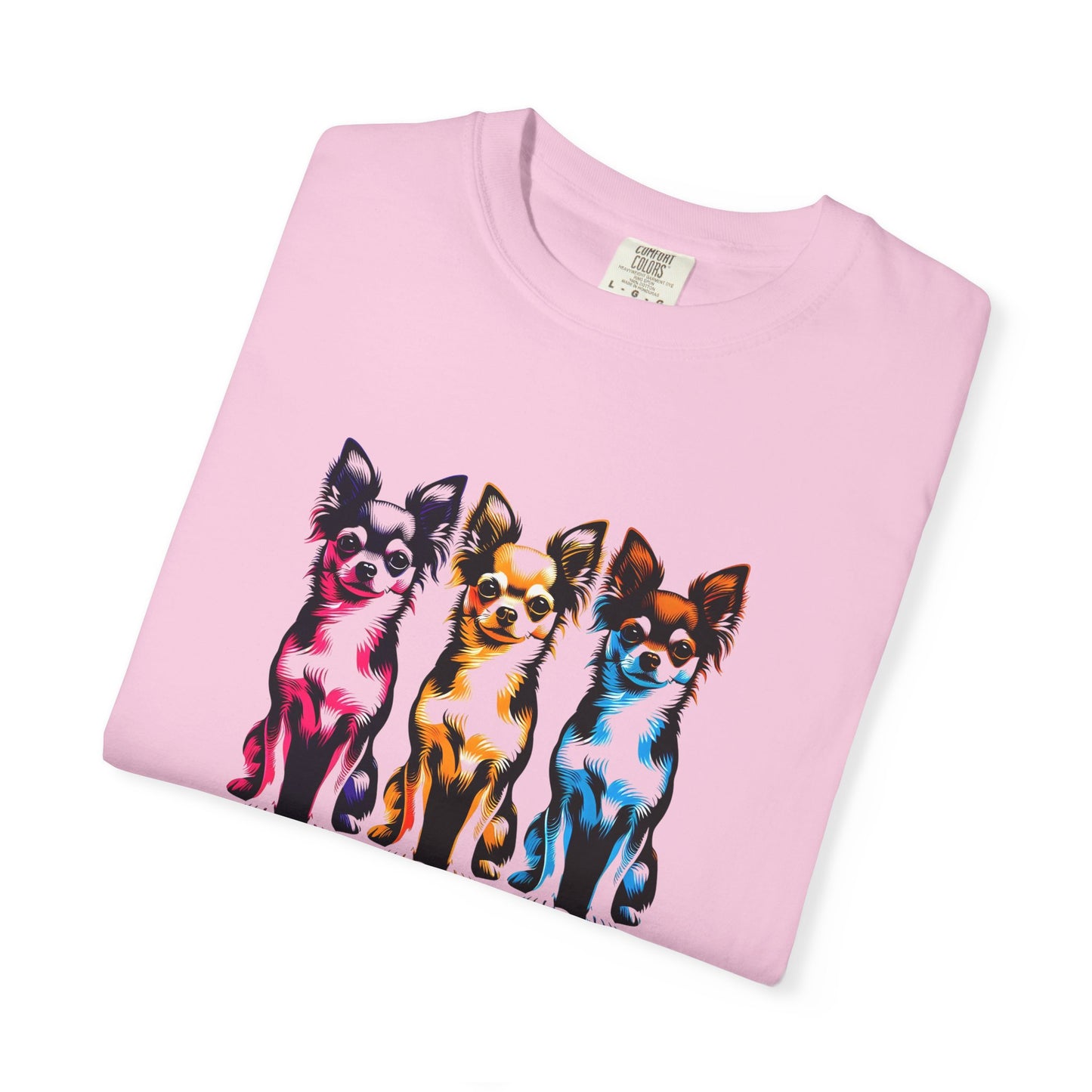Colorful Chihuahua T-Shirt - Fun & Stylish Unisex Garment-Dyed Tee