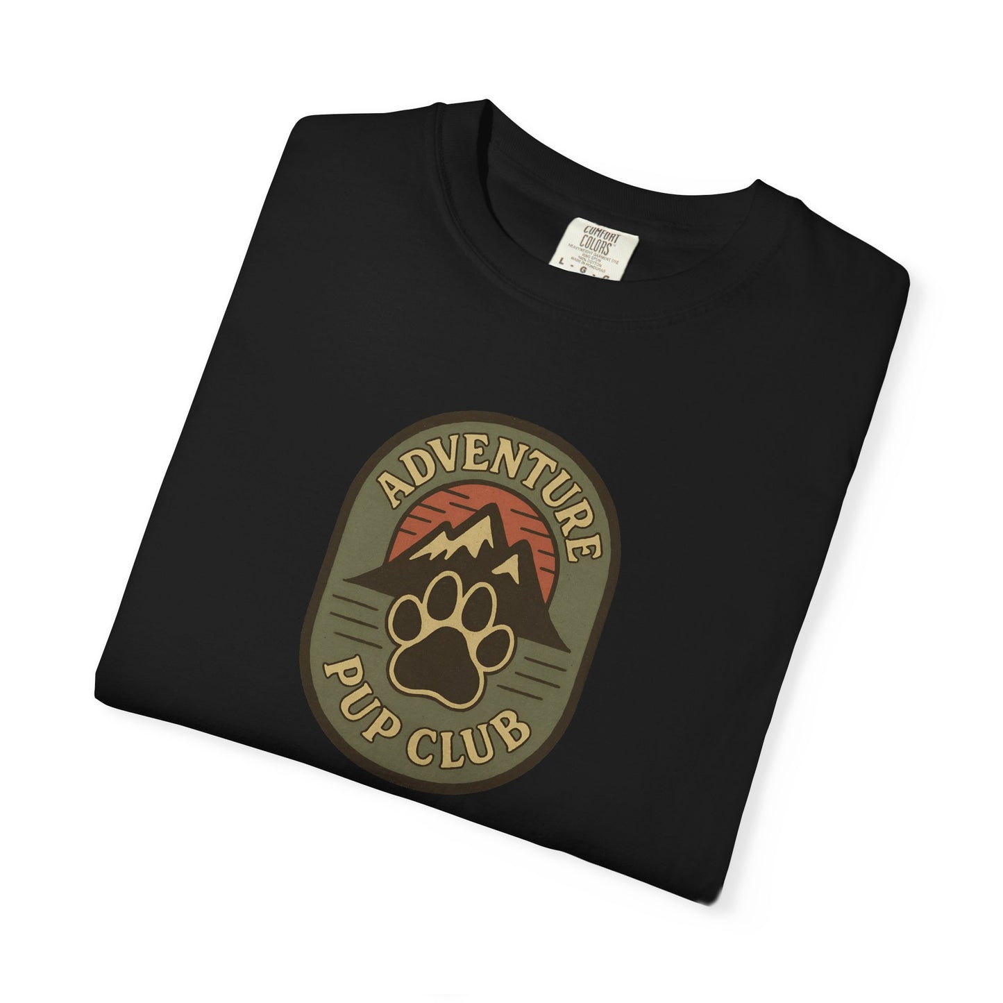 Adventure Pup Club Unisex Garment-Dyed T-Shirt, Dog Lover Gift, Outdoor Adventure Apparel, Pet Club Tee, Nature Lover Shirt