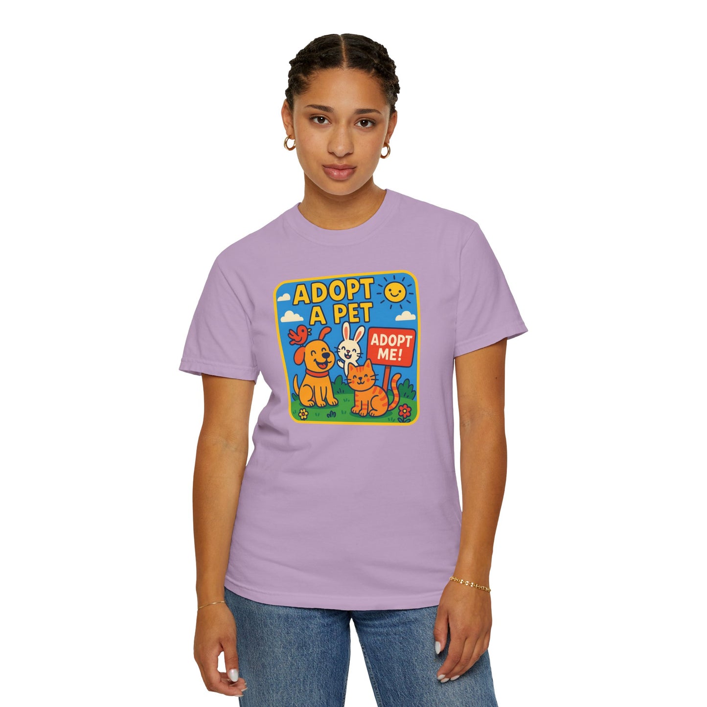 Adopt a Pet T-Shirt - Unisex Garment-Dyed Tee for Animal Lovers
