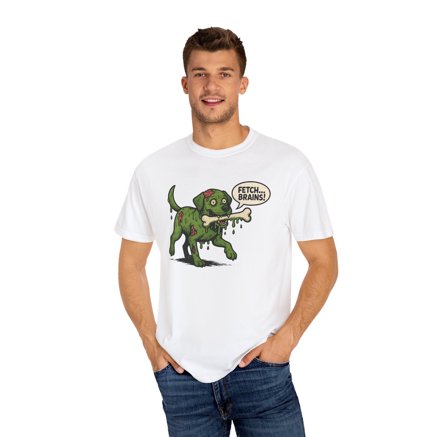 Zombie Dog Fetch T-Shirt, Funny Pet Lover Tee, Graphic Tee for Halloween, Unique Gift, Dog Owner Shirt