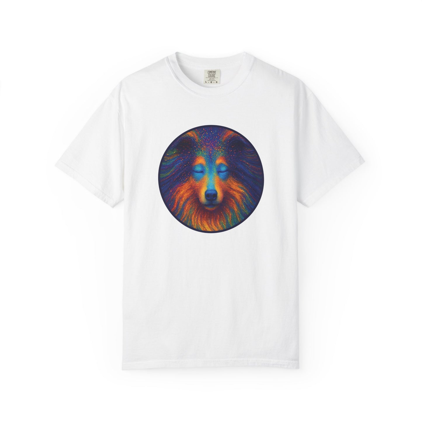 Vibrant Art T-Shirt, Psychedelic Collie Shirt, Unisex Tee, Unique Graphic Tee, Bohemian Style T-Shirt, Nature Lover Gift