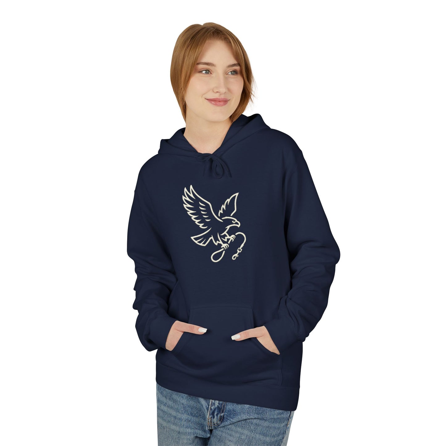 Stylish Unisex Fleece Hoodie with Unique Bird Design, Cozy Pullover, Casual Wear, Gift for Nature Lovers, Perfect for Fall