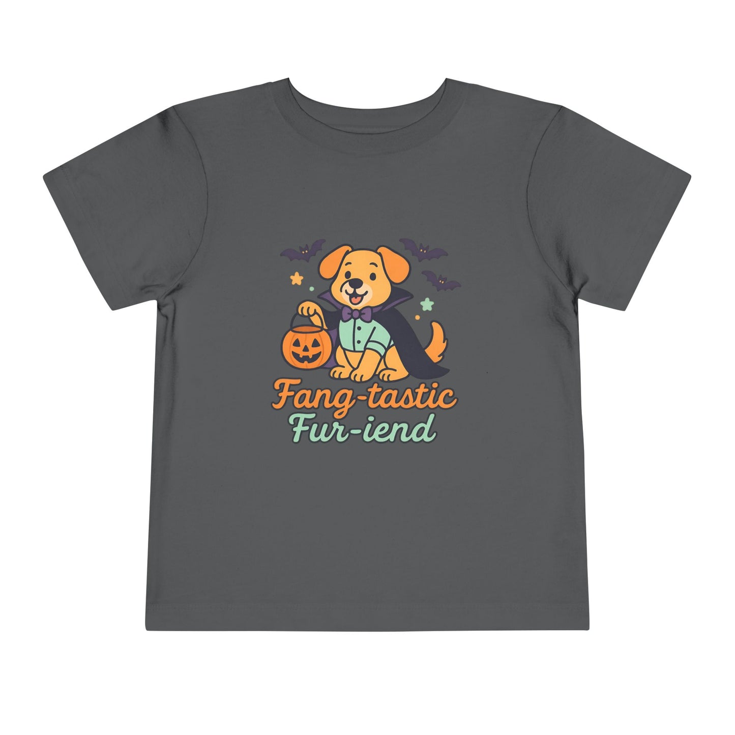 Fang-tastic Fur-iend Toddler Tee, Halloween Shirt for Kids, Cute Dog Graphic Tee, Toddler Halloween Outfit, Fall Celebration T-Shirt