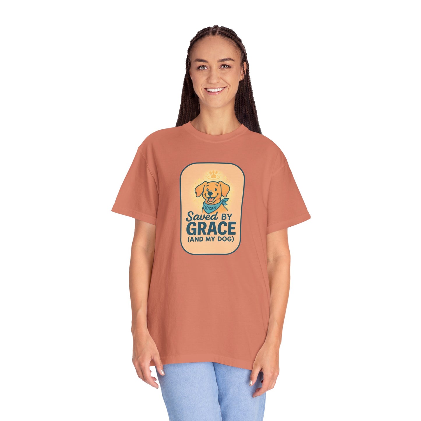 Dog Lover's Saved by Grace T-Shirt, Pet Lover Gift, Casual Tee, Birthday, Dog Adoption, Unisex Fashion, Cute Animal Shirt