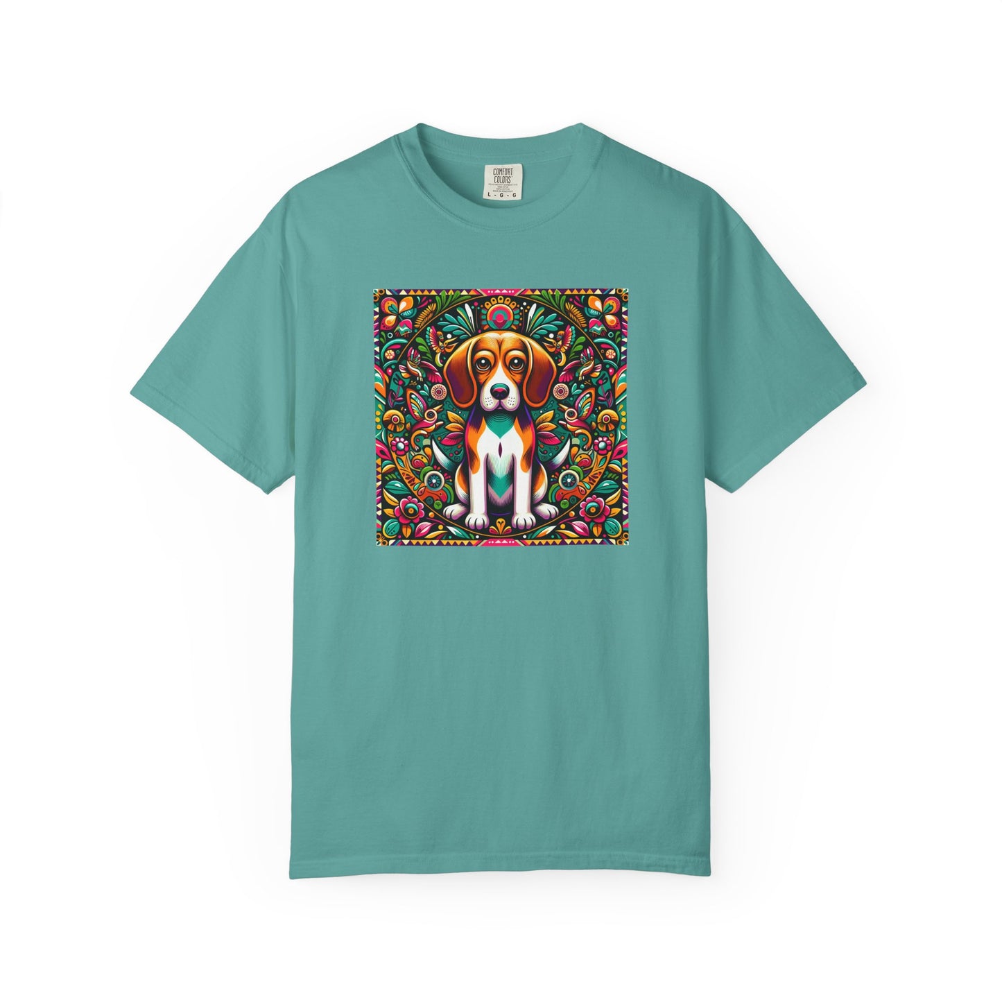 Vibrant Dog Art Unisex Garment-Dyed T-Shirt | Colorful Canine Design