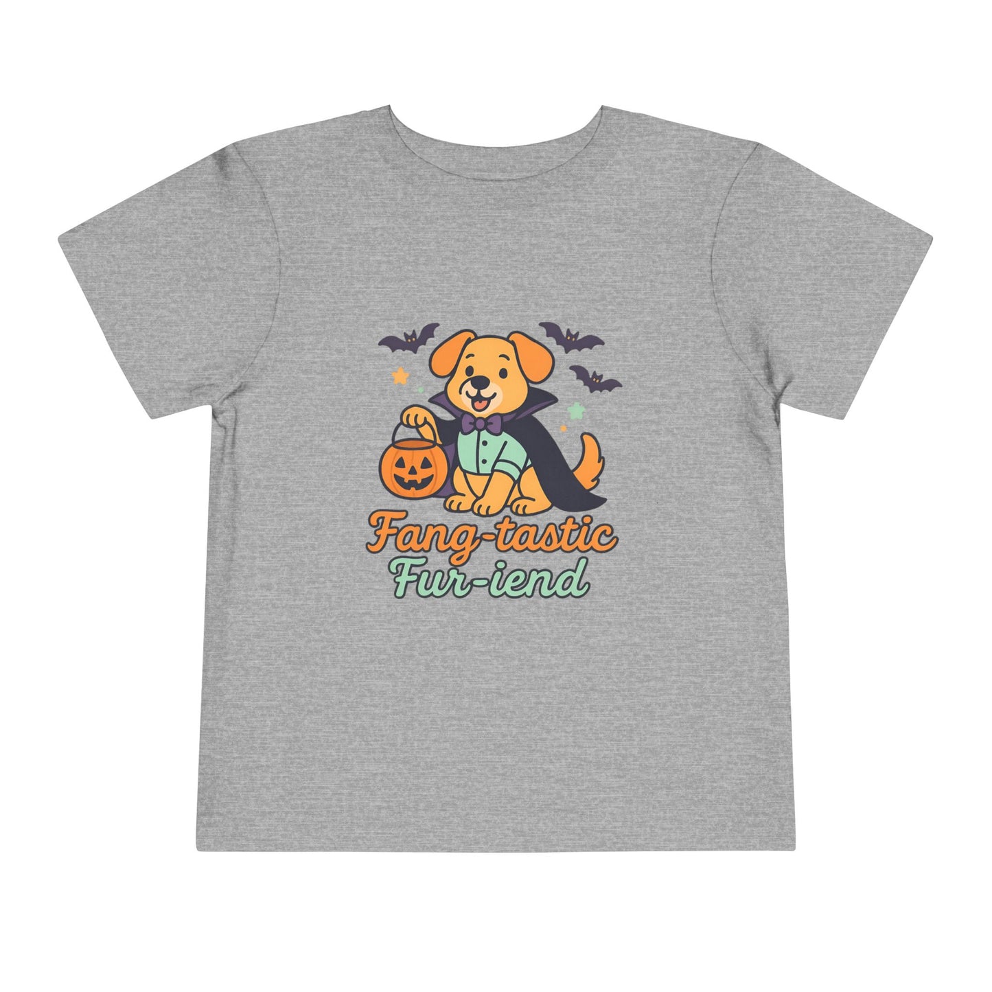 Fang-tastic Fur-iend Toddler Tee, Halloween Shirt for Kids, Cute Dog Graphic Tee, Toddler Halloween Outfit, Fall Celebration T-Shirt