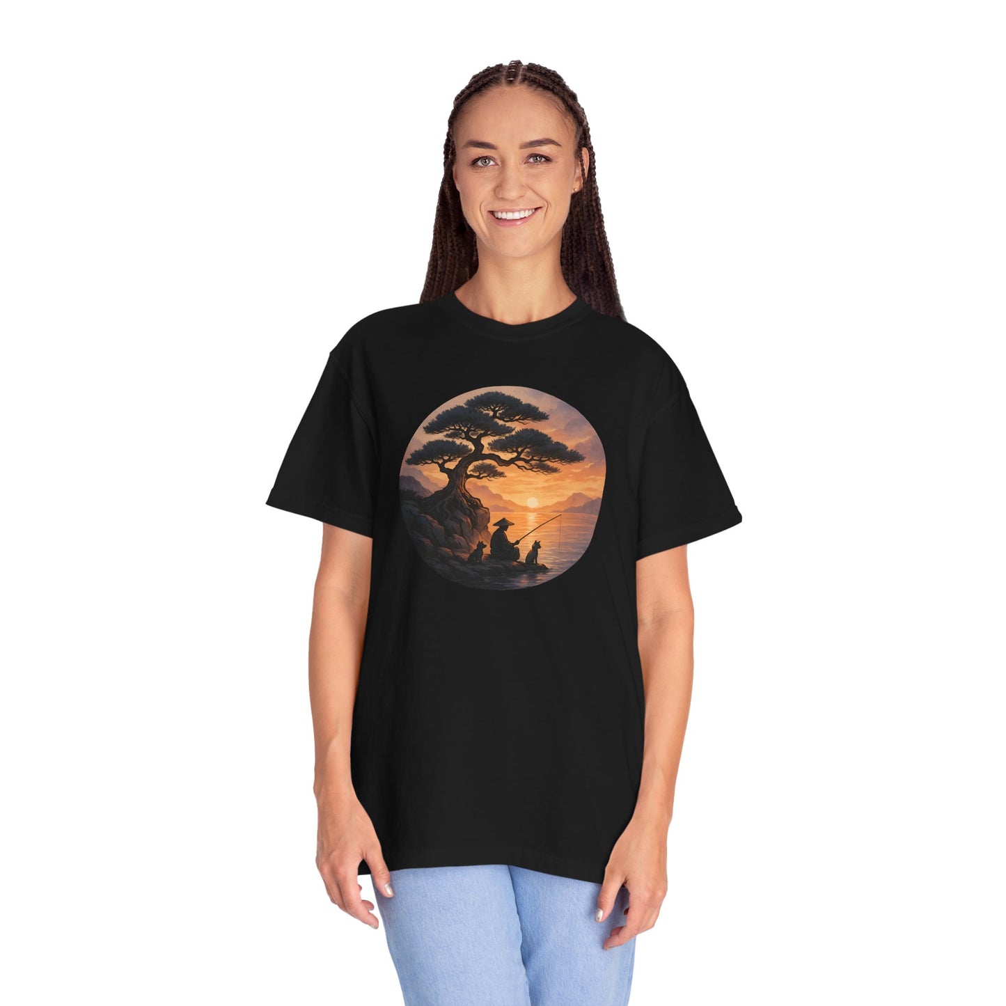 Vintage Sunset Fisherman Unisex T-shirt