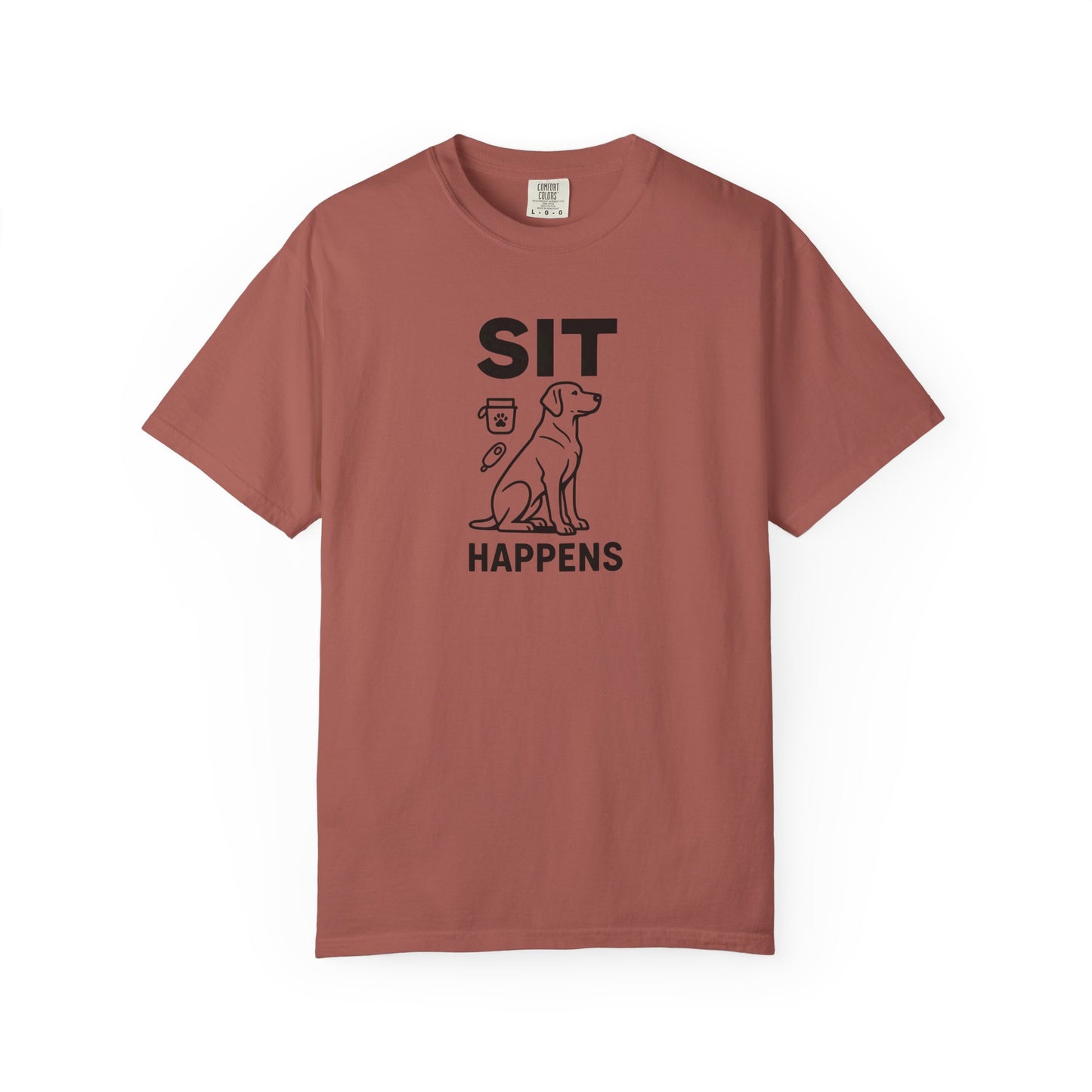 Dog Lovers Unisex T-Shirt - 'Sit Happens' Graphic Tee, Gift for Dog Owners, Pet Lovers, Casual Wear, Funny Dog Shirt