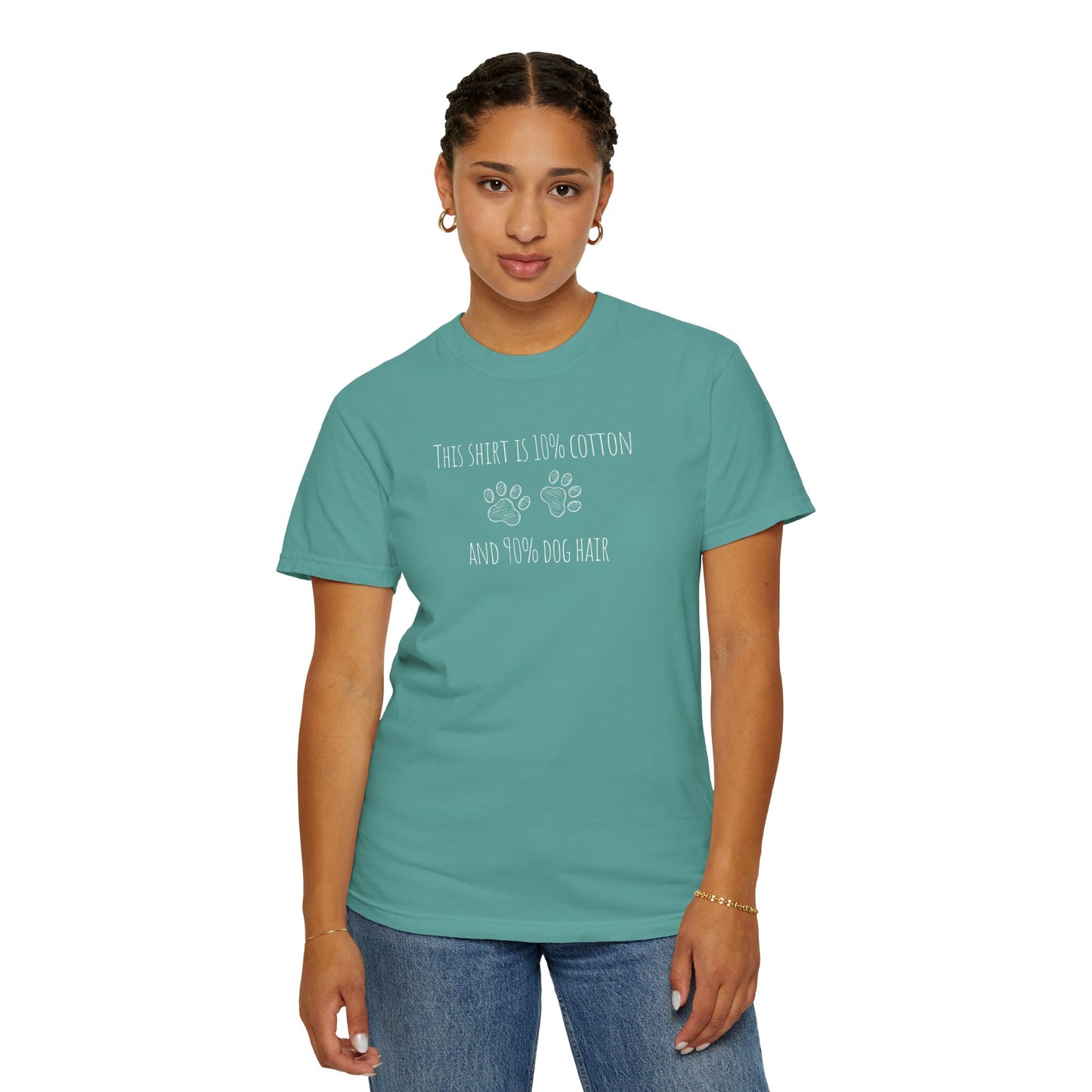 10% cotton 90% dog hair Unisex Garment-Dyed T-shirt - Casual Comfort for Trendsetters