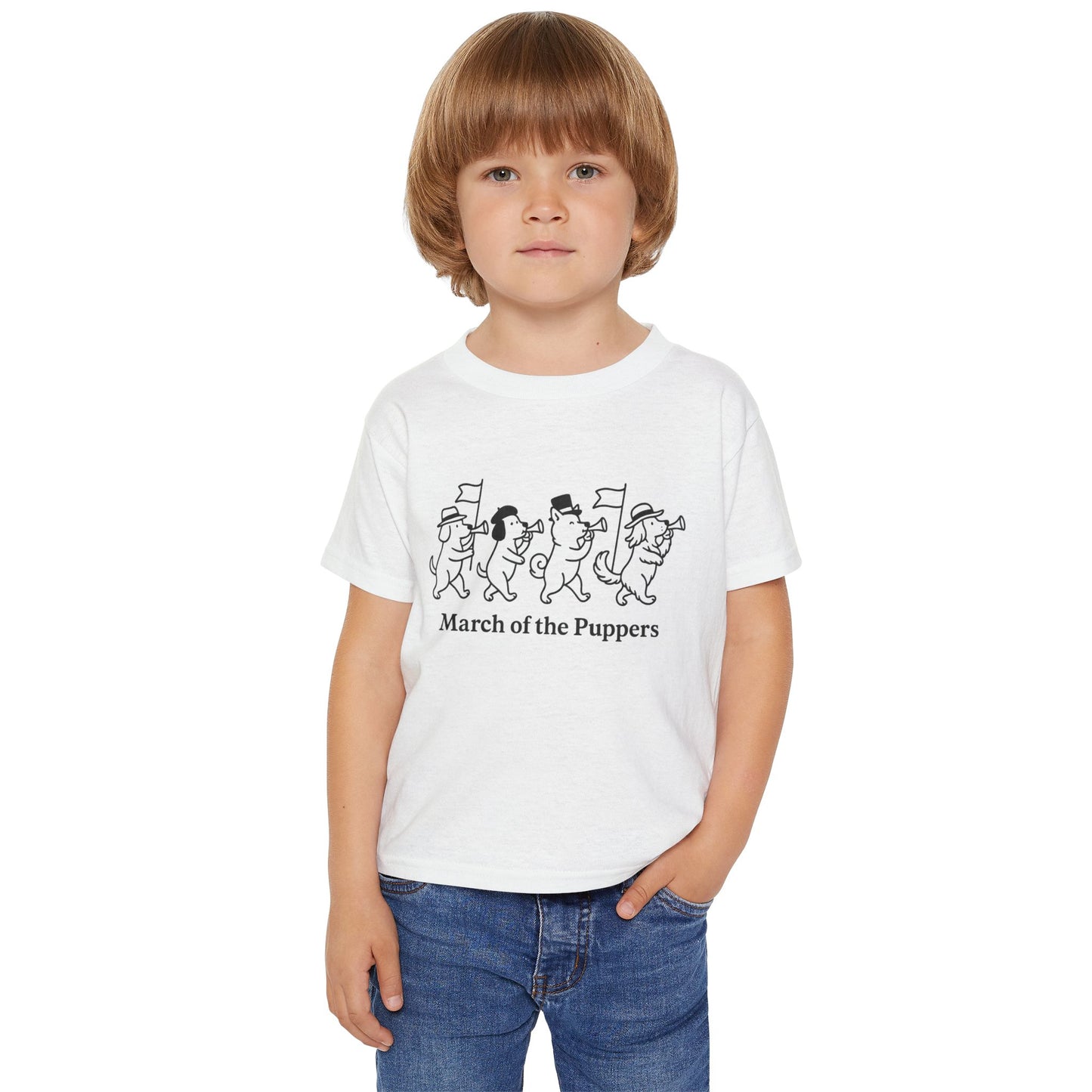 March of the Puppers Toddler T-Shirt, Cute Kids Tee, Animal Parade Shirt, Fun Birthday Gift, Playful Outfit for Toddlers