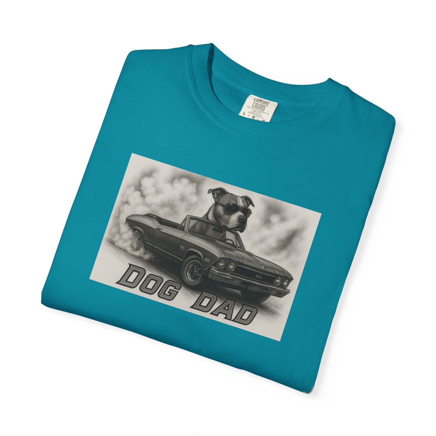 Dog Dad - American Staffordshire Terrier - Cool Dogs in Cool Cars T-Shirt Collection | Funny Dog Lover Apparel for Men
