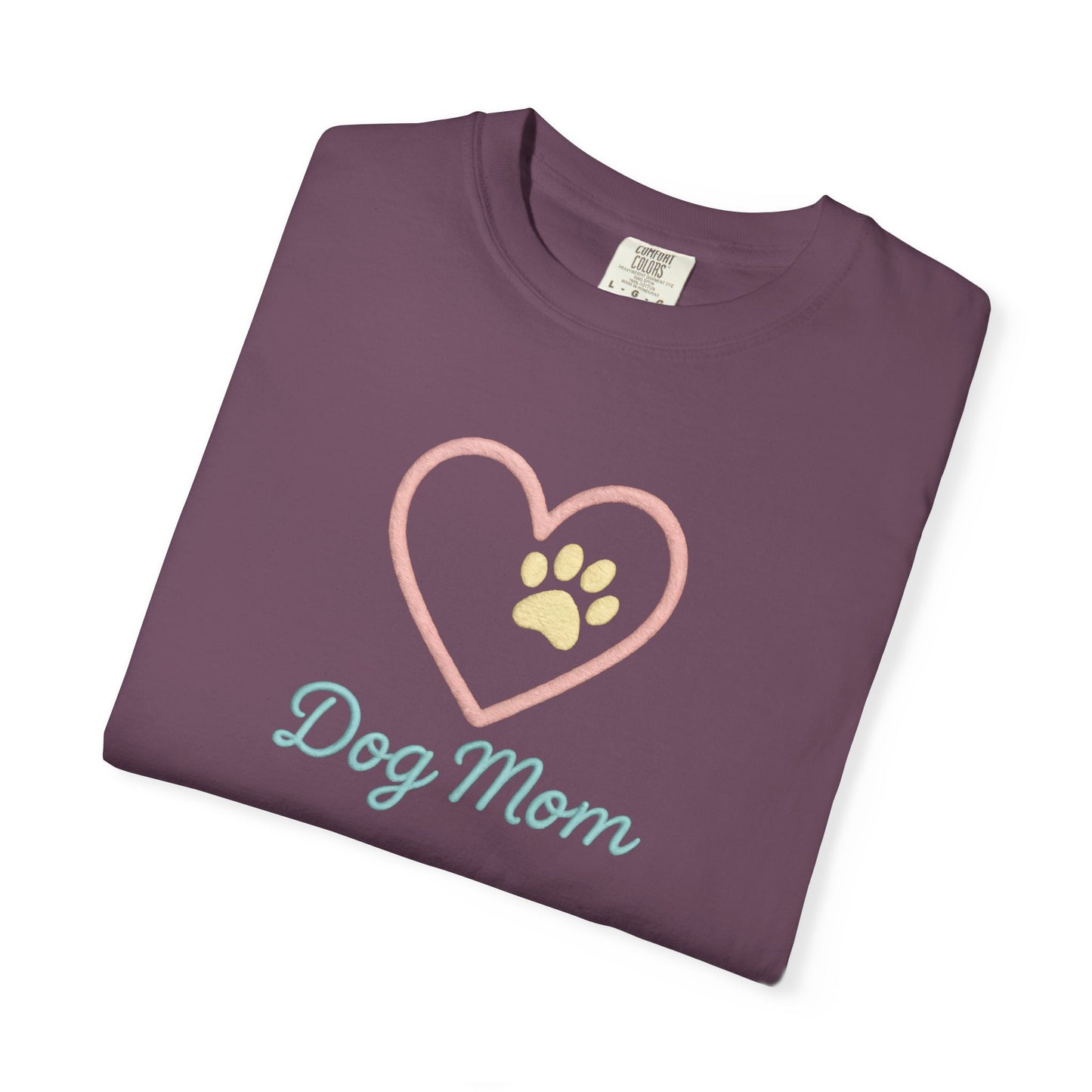 Dog Mom T-Shirt, Garment-Dyed Tee for Dog Owners, Perfect Gift for Pet Lovers, Casual Wear, Animal Lover Shirt