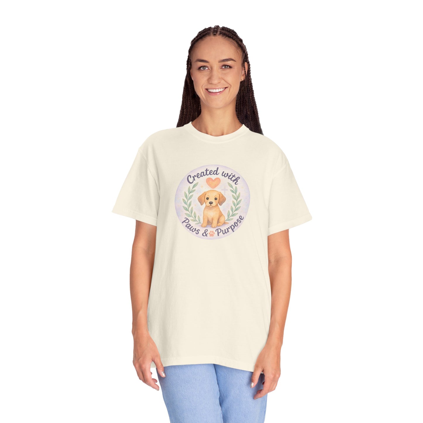 Created with Paws & Purpose T-Shirt, Pet Lover Gift, Dog Lover Apparel, Animal Rescue Support, Unique Gifts for Dog Owners