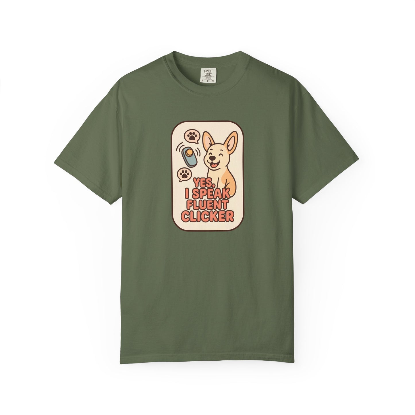 Yes, I Speak Fluent Clicker T-Shirt | Dog Trainer Gift, Animal Lover Apparel, Fun Pet Owner Top, Unique Graphic Tee, Funny Gift