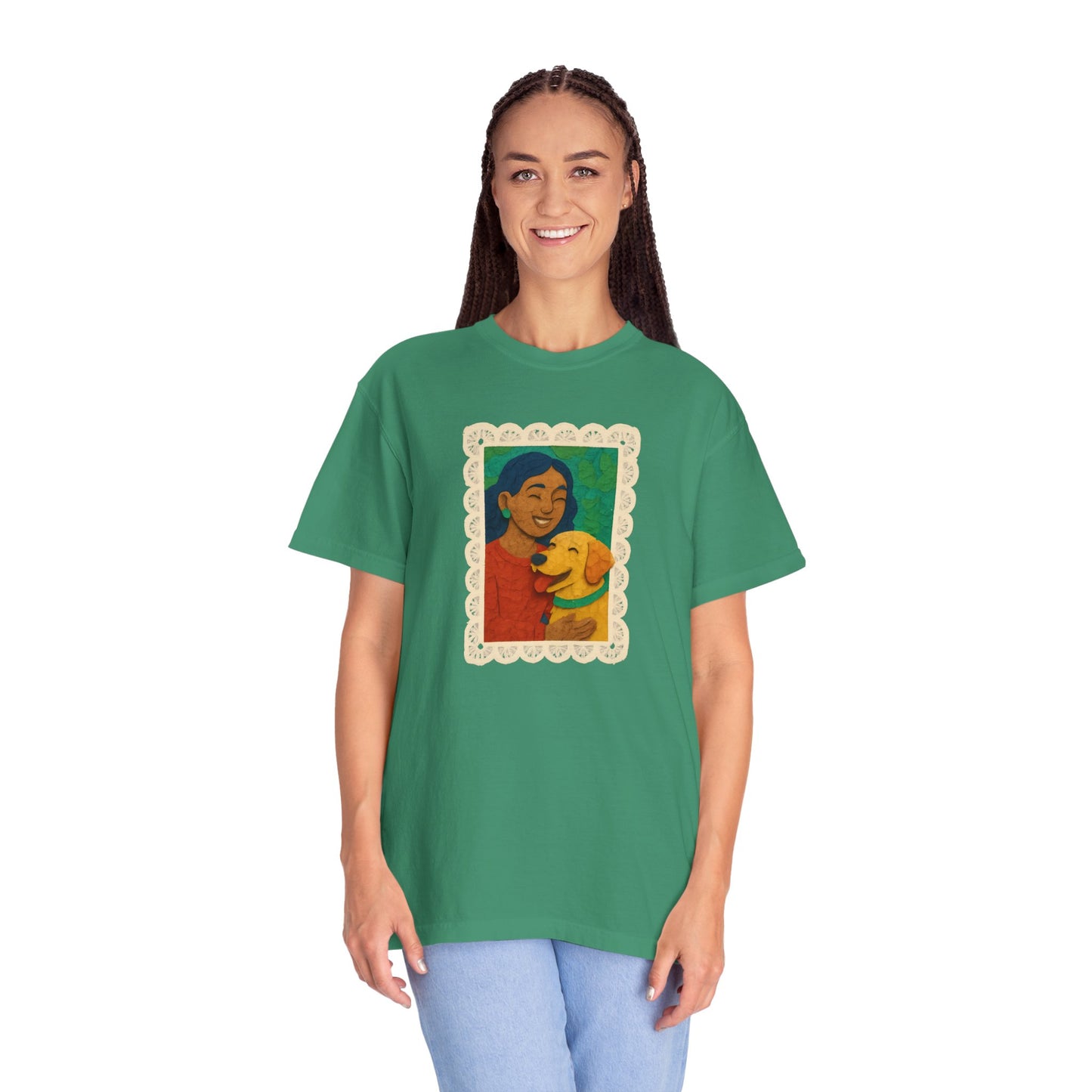 Dog Mom T-shirt - Unisex Garment-Dyed Tee for Dog Lovers