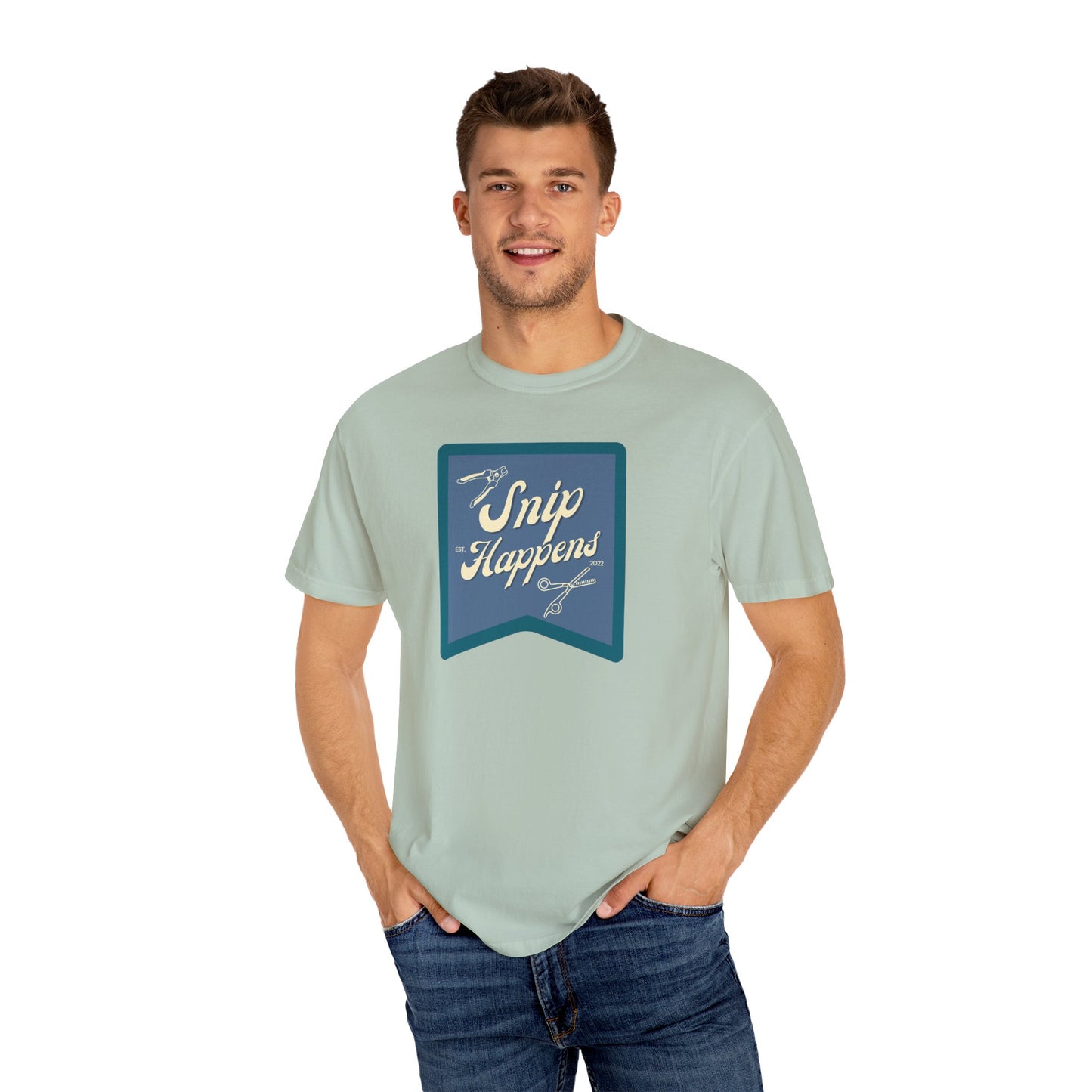 Snip Happens Unisex Garment-Dyed T-Shirt - Fun & Casual Apparel for Stitching Lovers