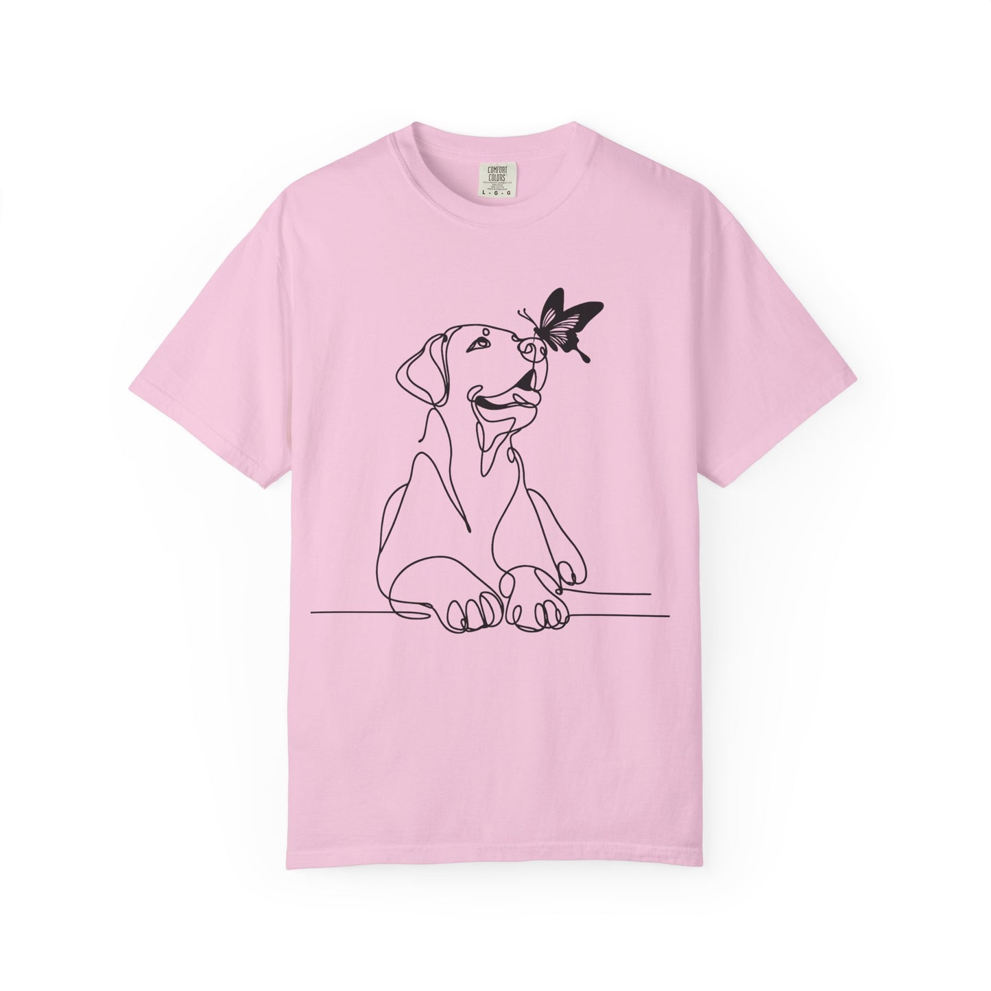 Adorable Dog and Butterfly T-Shirt, Cute Pet Tee, Dog Lover Gift, Casual Wear, Animal Lover Apparel, Birthday Gift for Dog Owners