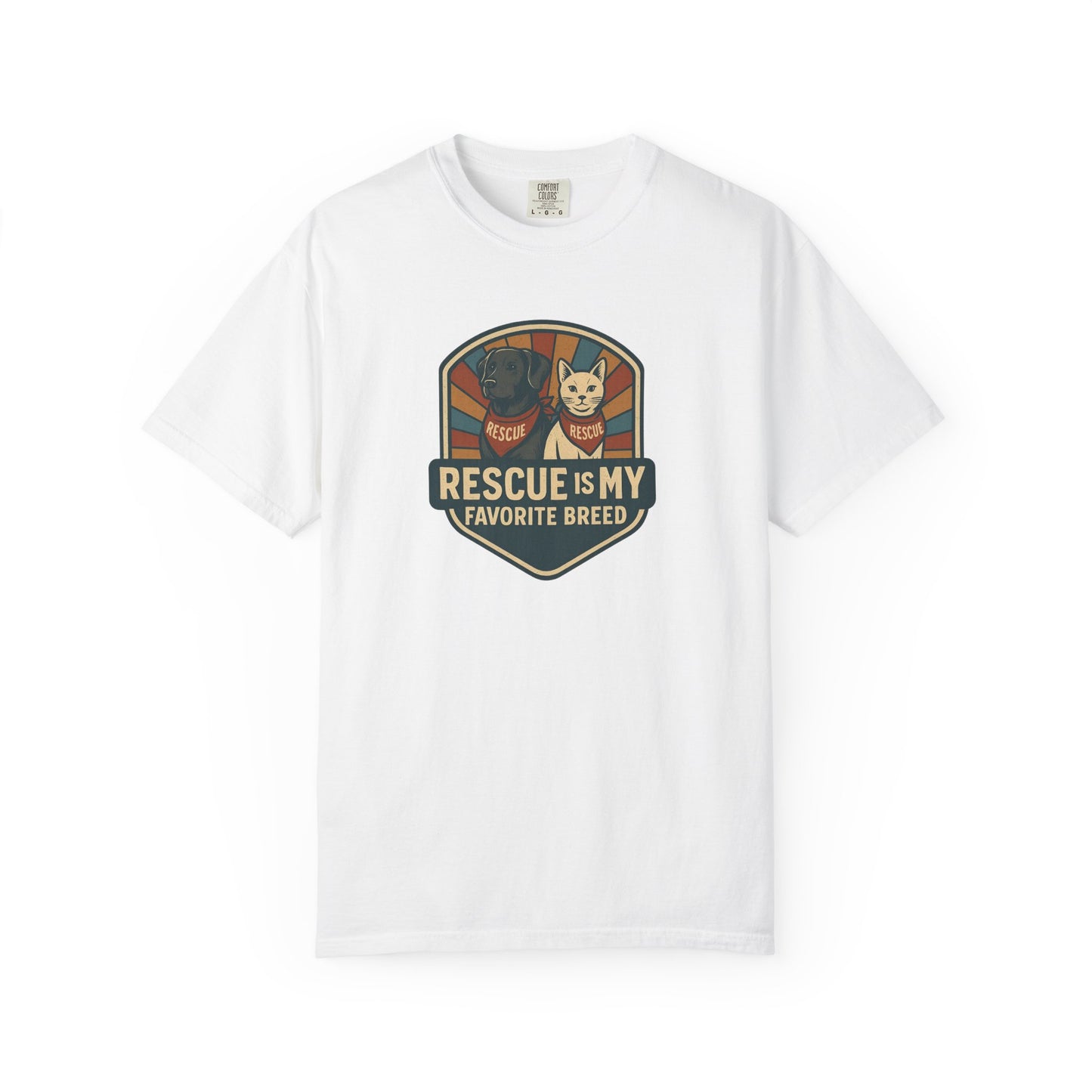 Rescue is My Favorite Breed T-Shirt, Unisex Animal Lover Tee, Pet Adoption Gift, Casual Wear, Dog Lover Shirt, Gift for Him/Her