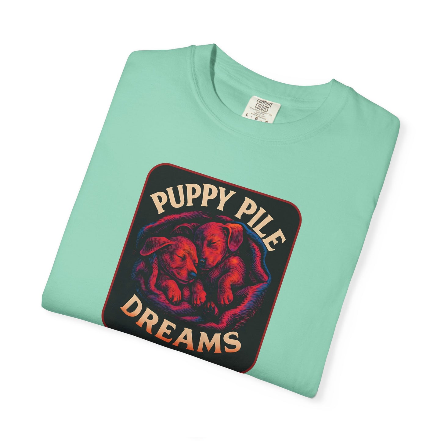 Puppy Pile Dreams T-Shirt, Unisex Tee, Dog Lover Gift, Casual Wear, Comfortable Cotton Shirt, Fun Animal Graphic Tee