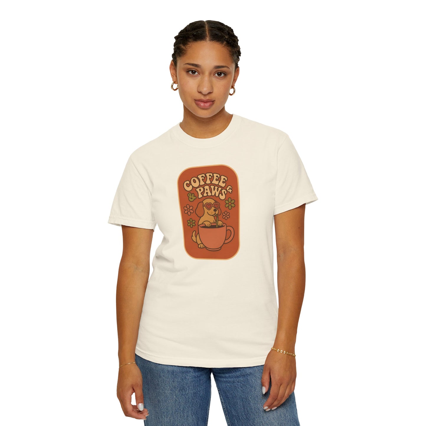 Coffee Paws Unisex T-shirt - Perfect for Dog Lovers, Casual Wear, Gift for Pet Owners, Cozy Vibe, Every Day Wear