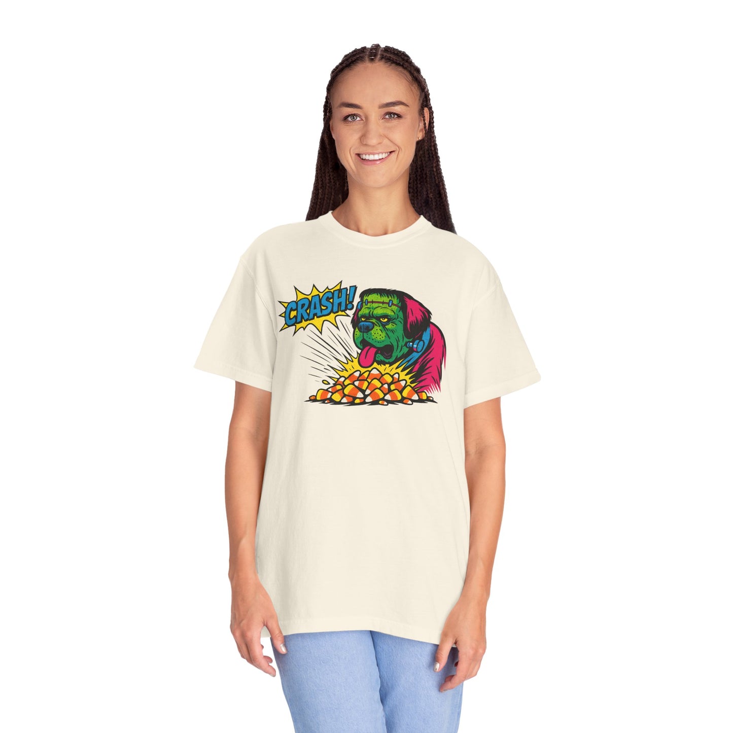 Vibrant Cartoon Graphic Tee, Crash Tee, Funky T-Shirt, Unisex Graphic Shirt, Casual Wear, Fun Gift Idea