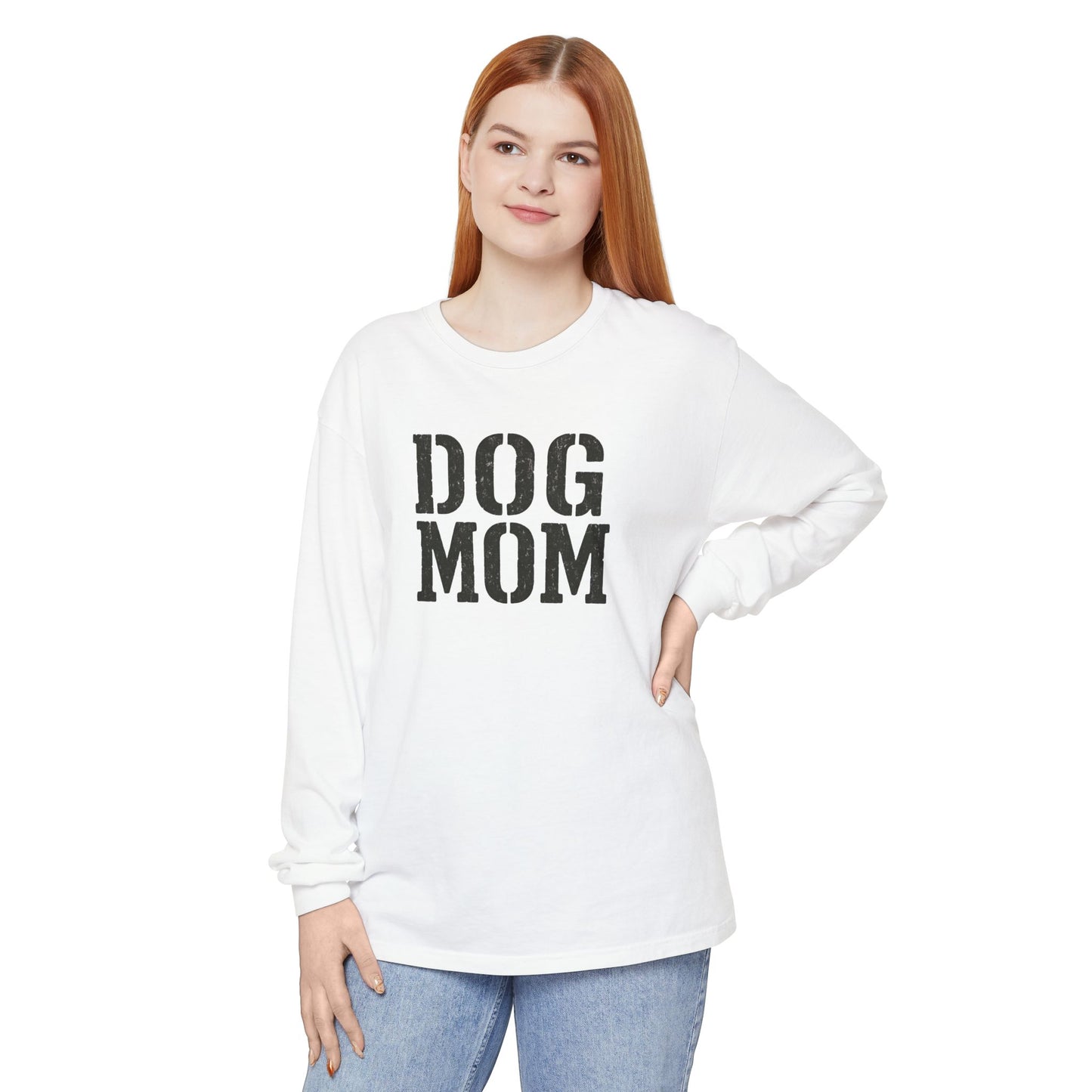 Dog Mom Long Sleeve T-Shirt | Gift for Dog Lovers, Casual Wear, Pet Owner Apparel, Perfect for Birthdays, Mother’s Day