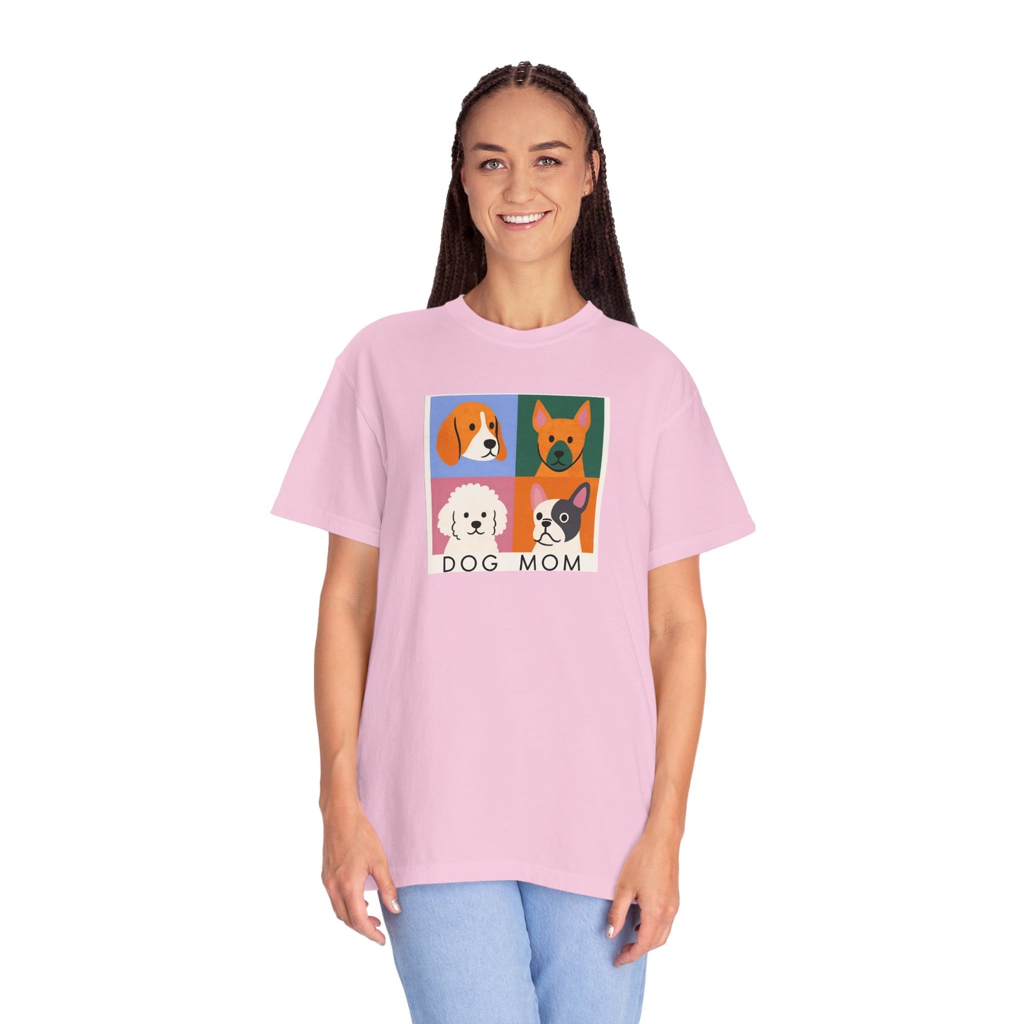 Dog Mom T-shirt - Unisex Garment-Dyed Tee for Dog Lovers