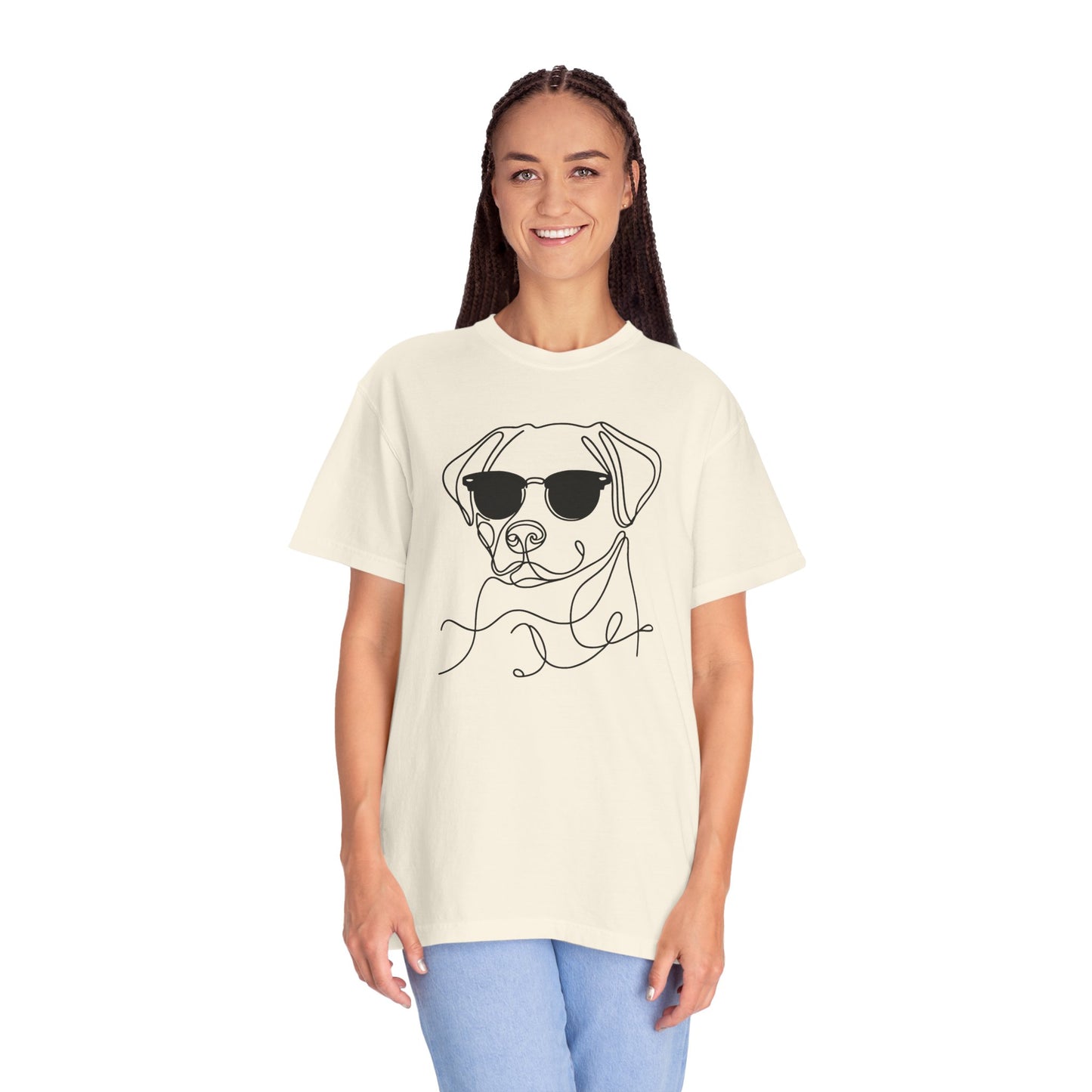 Cool Dog Line Art T-Shirt, Pet Lover Gift, Unisex Tee, Animal Lover Shirt, Casual Wear, Dog Mom Gift, Birthday Present, Dog Themed Apparel